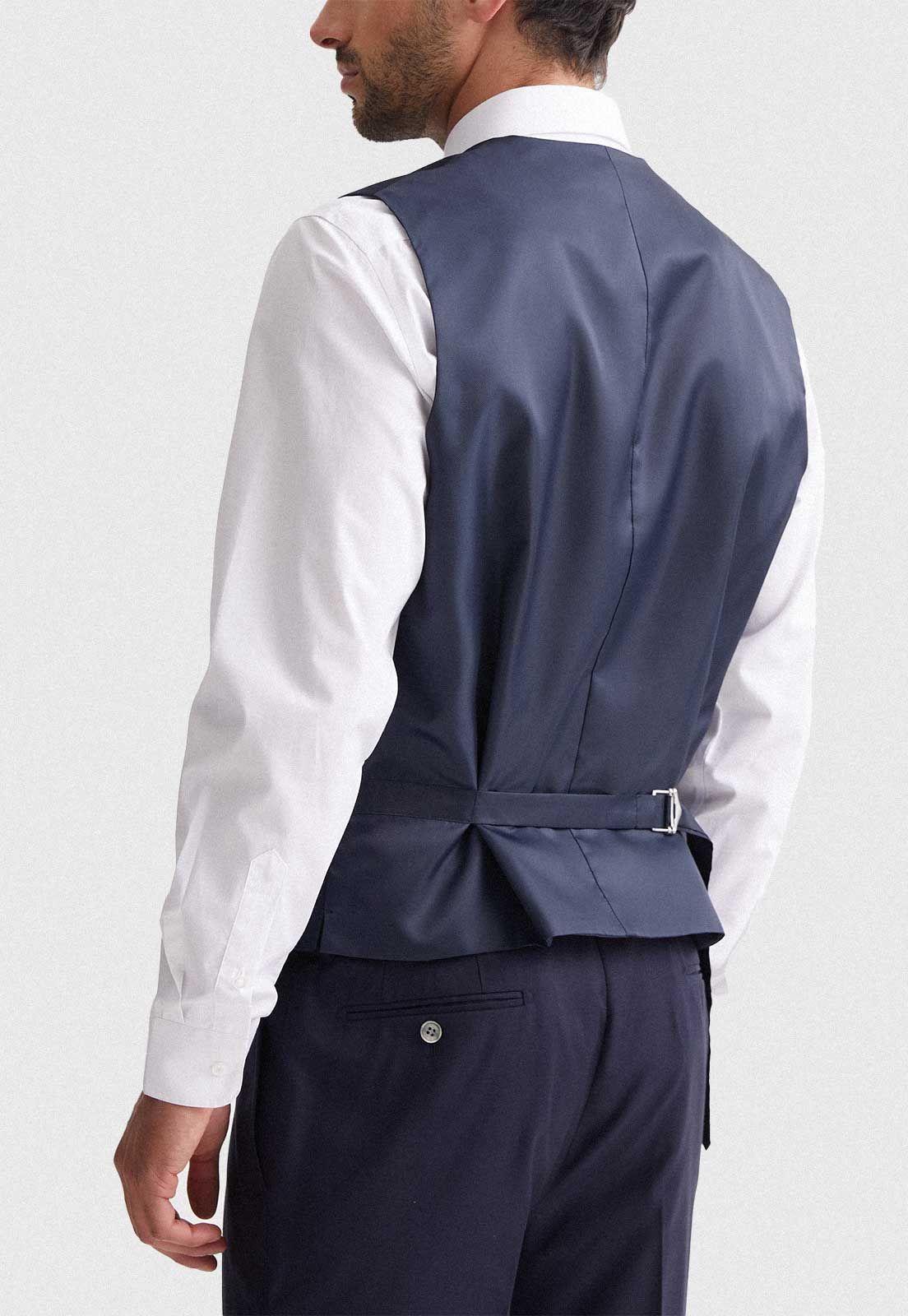 Gilet Formal Hombre Regular Twill Azul Marino-1