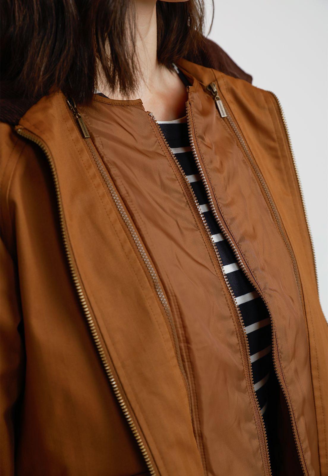 Parka 3 en 1 Mujer Algodón y Poliéster Camel-5
