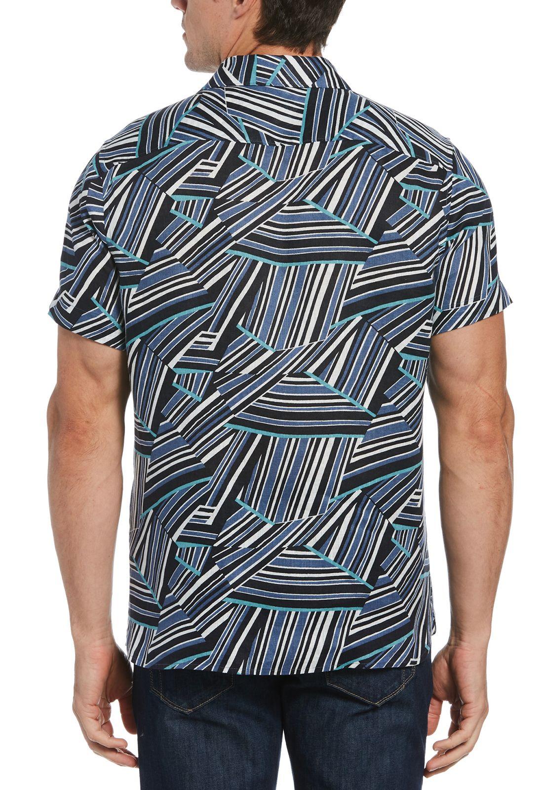 Camisa Lino Navy Estampada-1