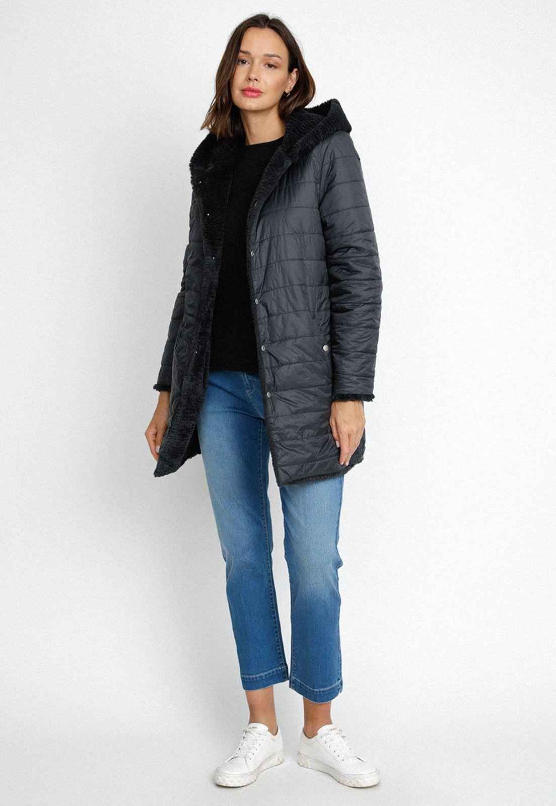Parka Acolchada Reversible De Mujer Alizee Marengo-6