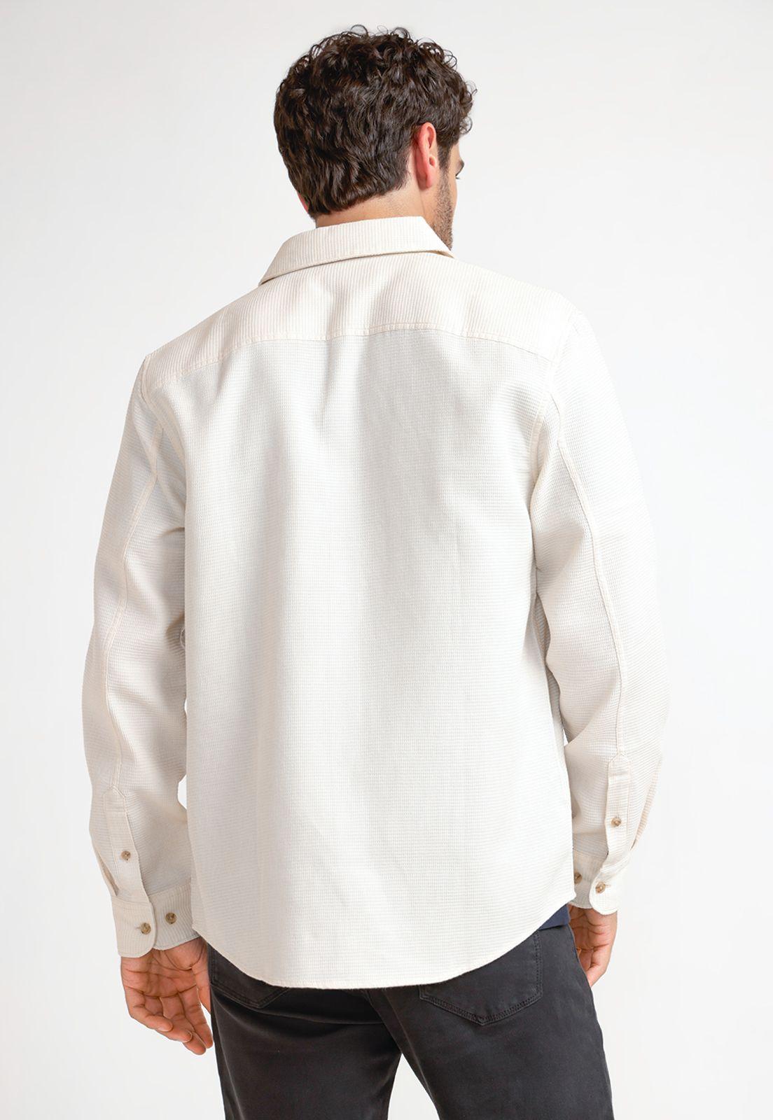 Camisa Hombre Manga Larga Beige-1