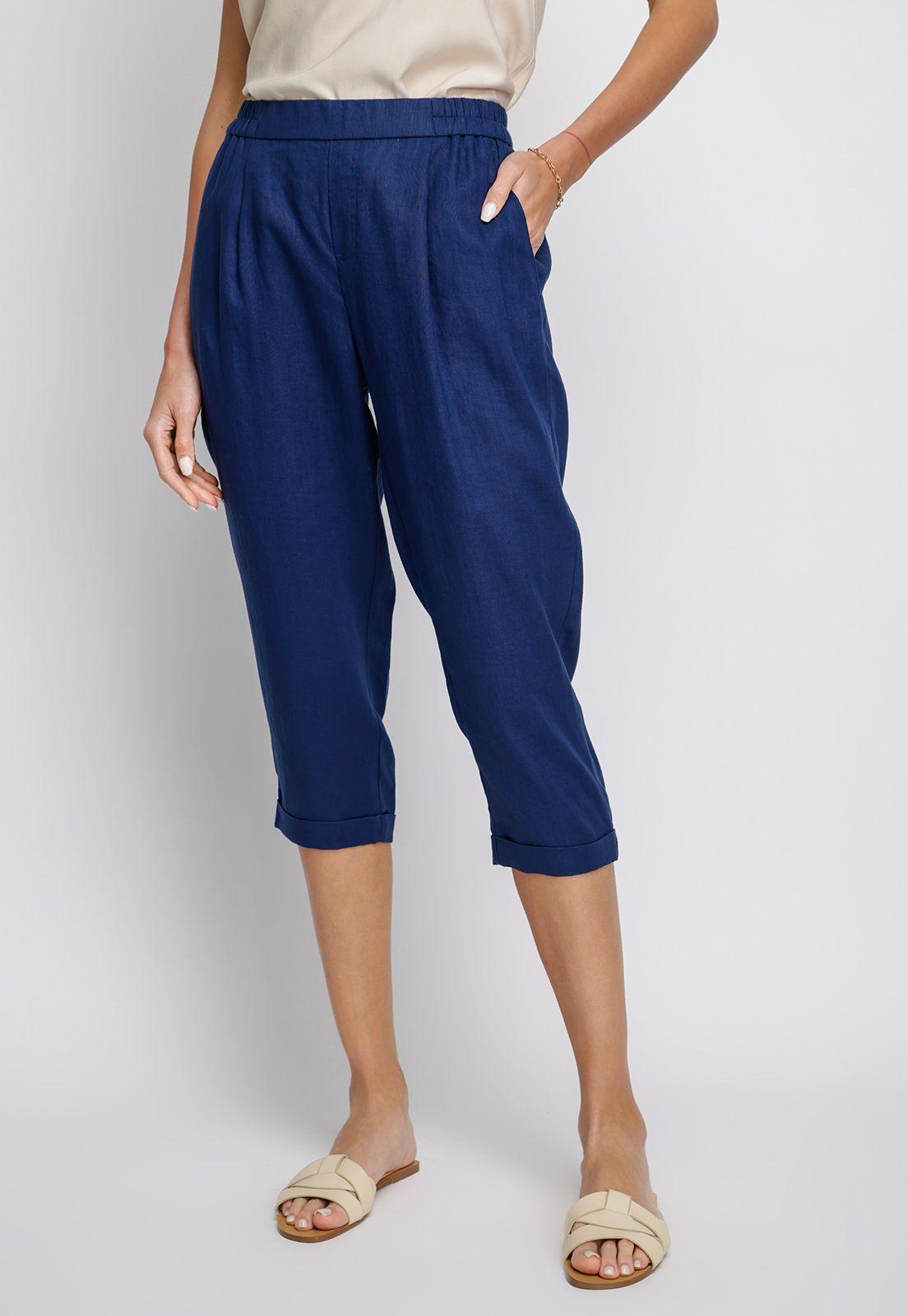 Pantalón De Mujer Clara Capri Azul-0