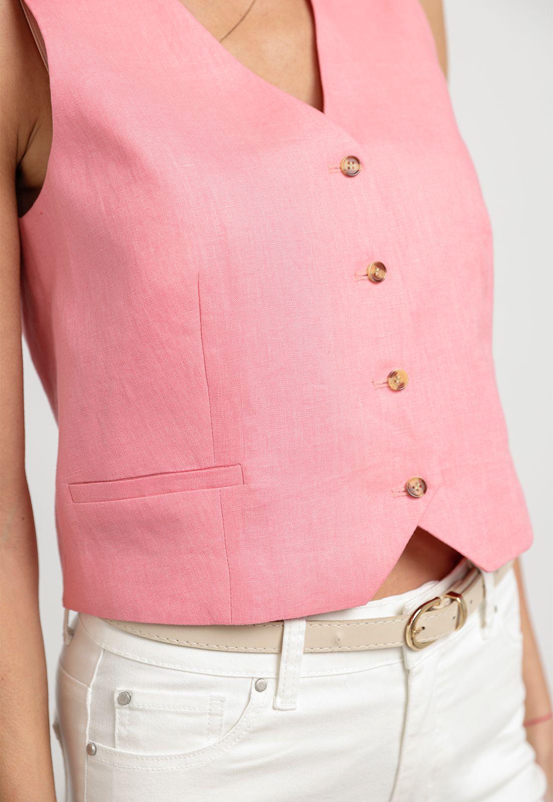Vest Mujer Kari Lino Magenta-2