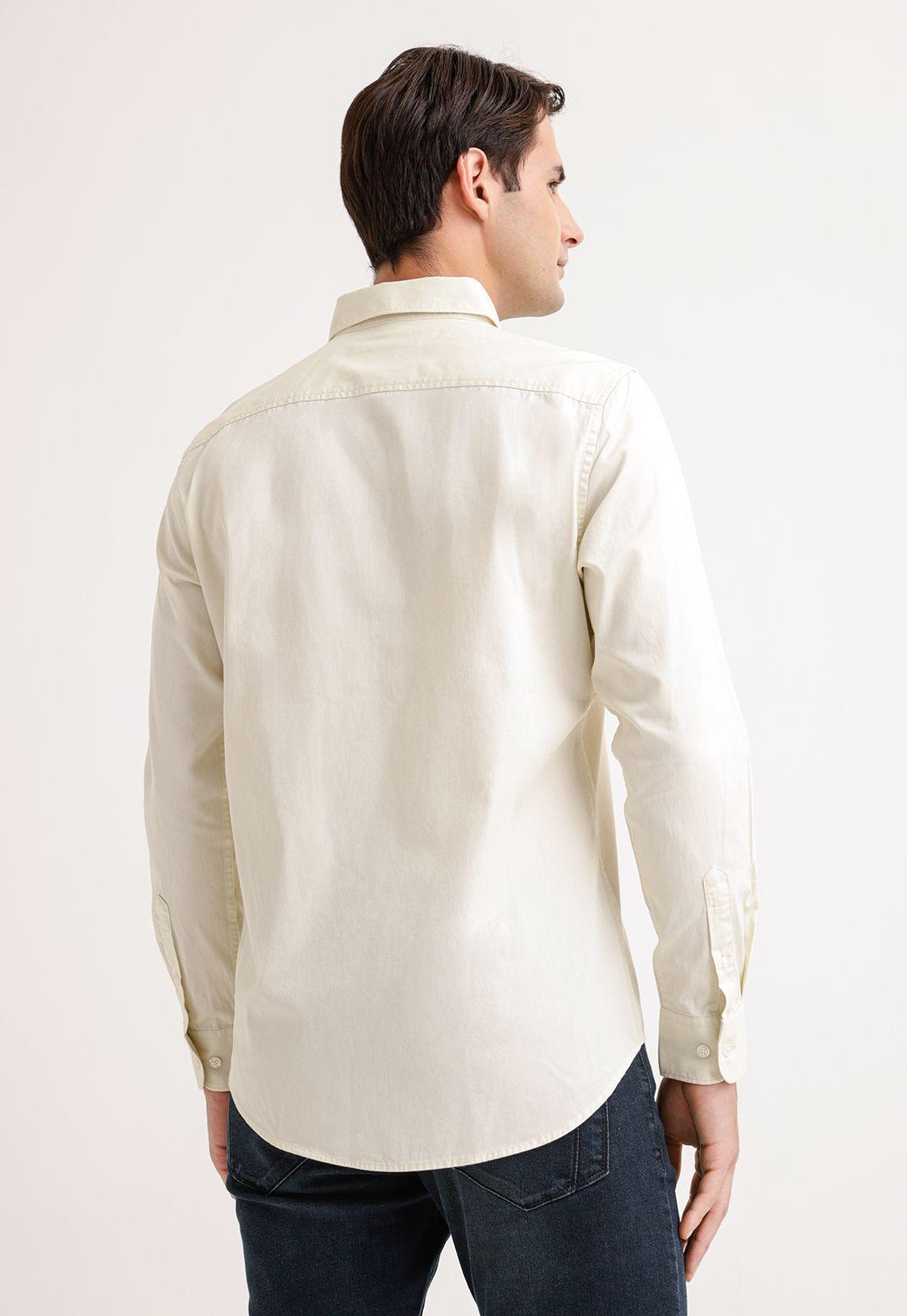 Camisa Hombre Manga Larga Twill Algodón Crudo-1