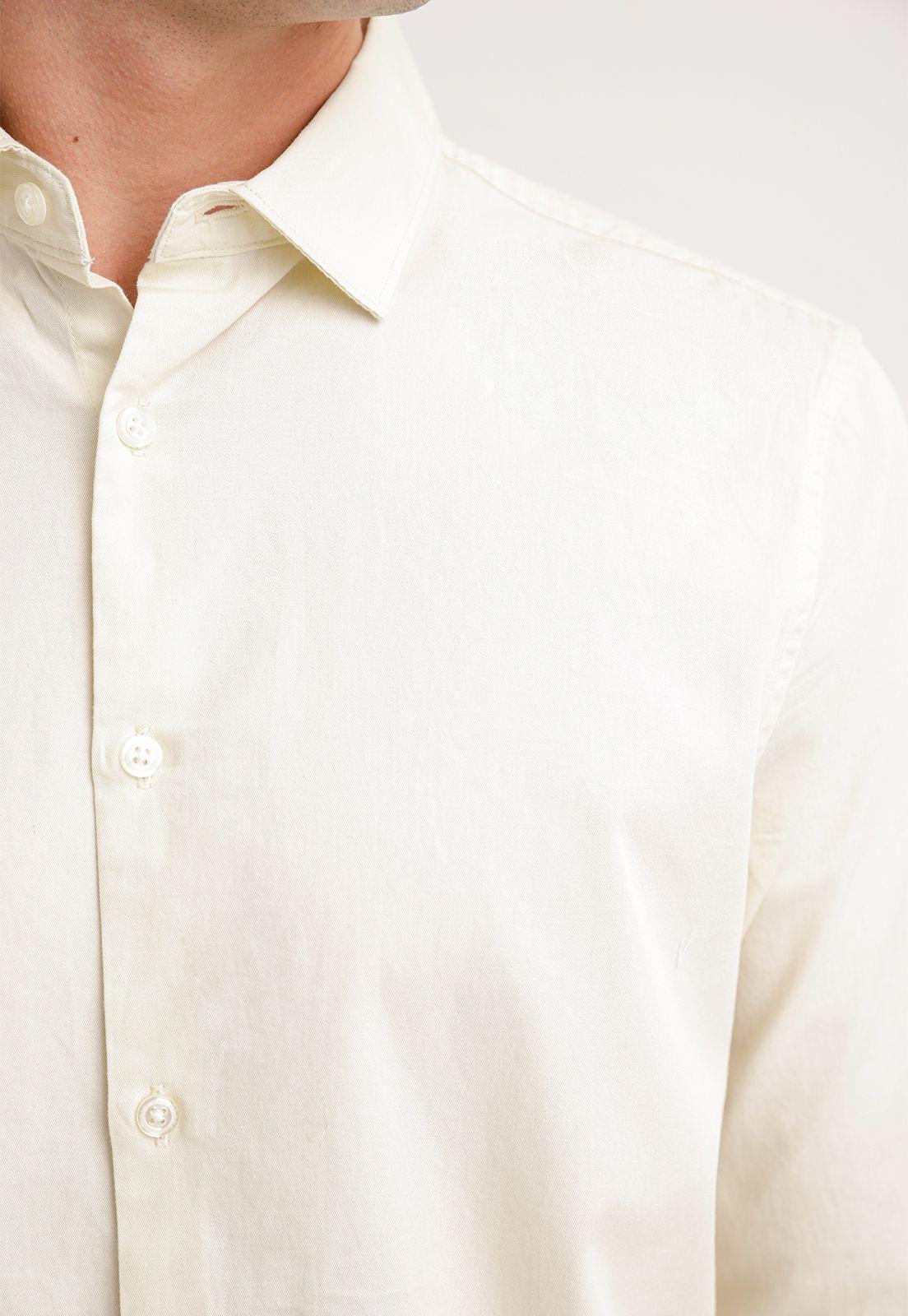 Camisa Hombre Manga Larga Twill Algodón Crudo-2
