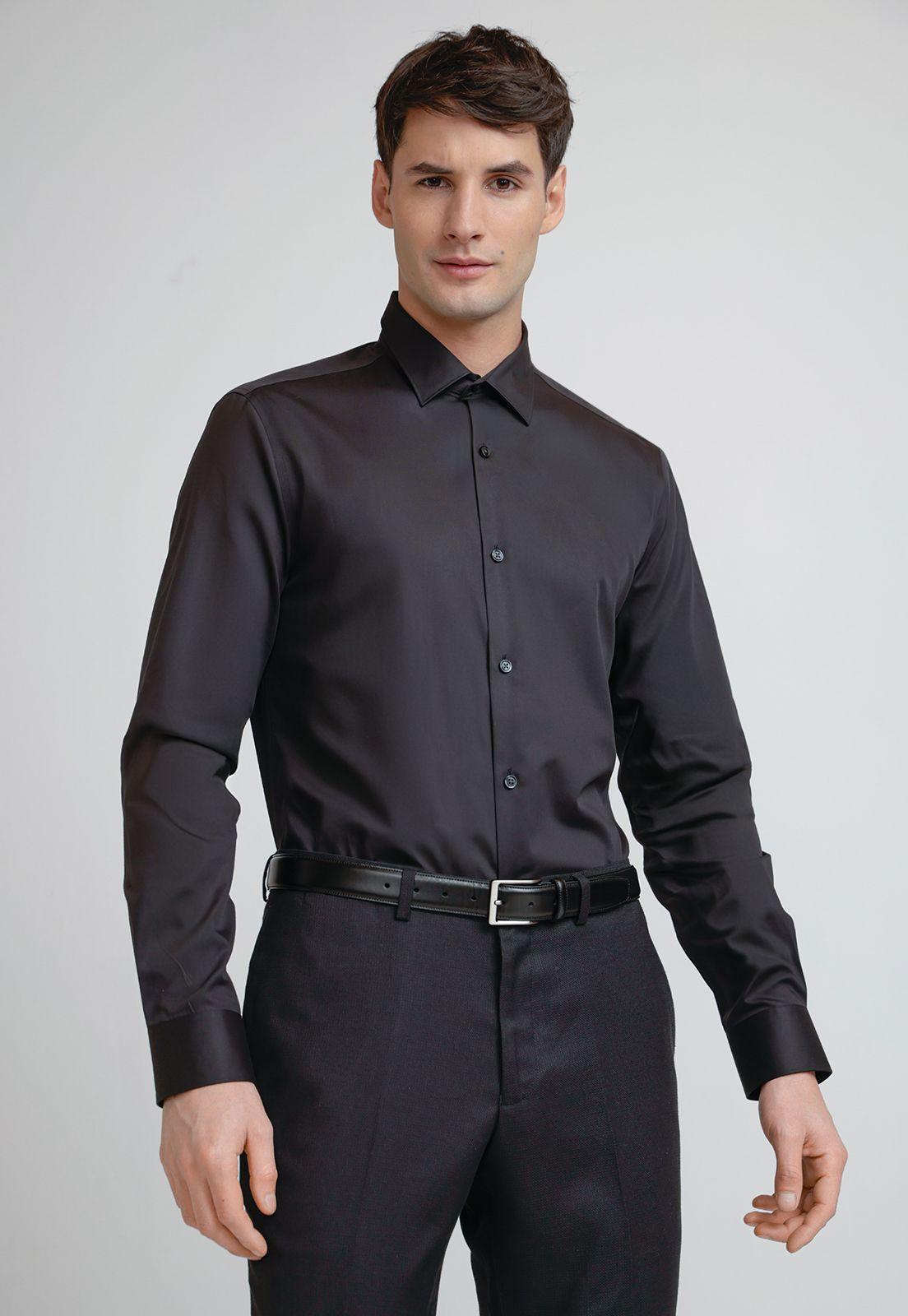 Camisa Hombre Formal Non Iron (No Se Plancha) Negro-0