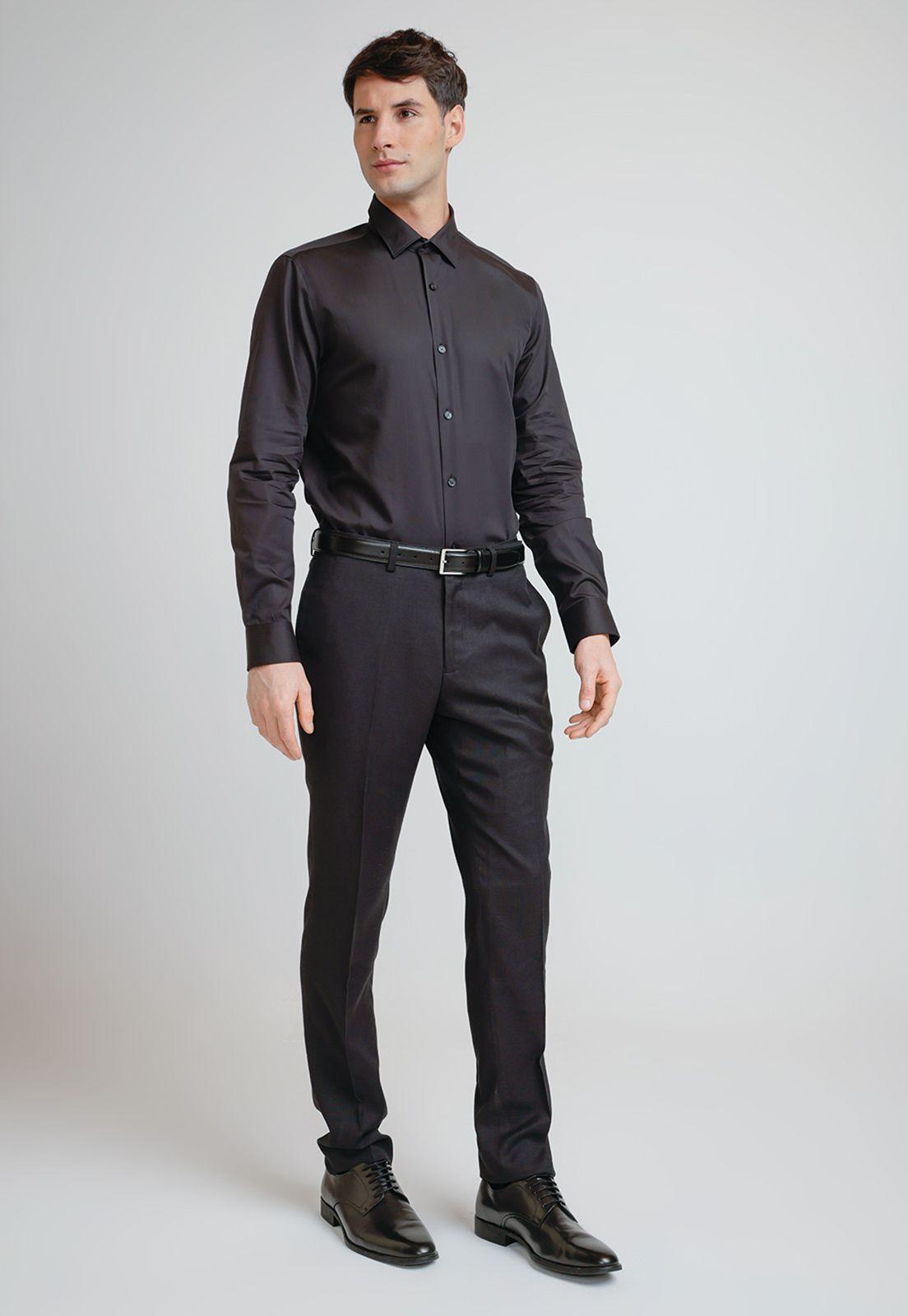 Camisa Hombre Formal Non Iron (No Se Plancha) Negro-3