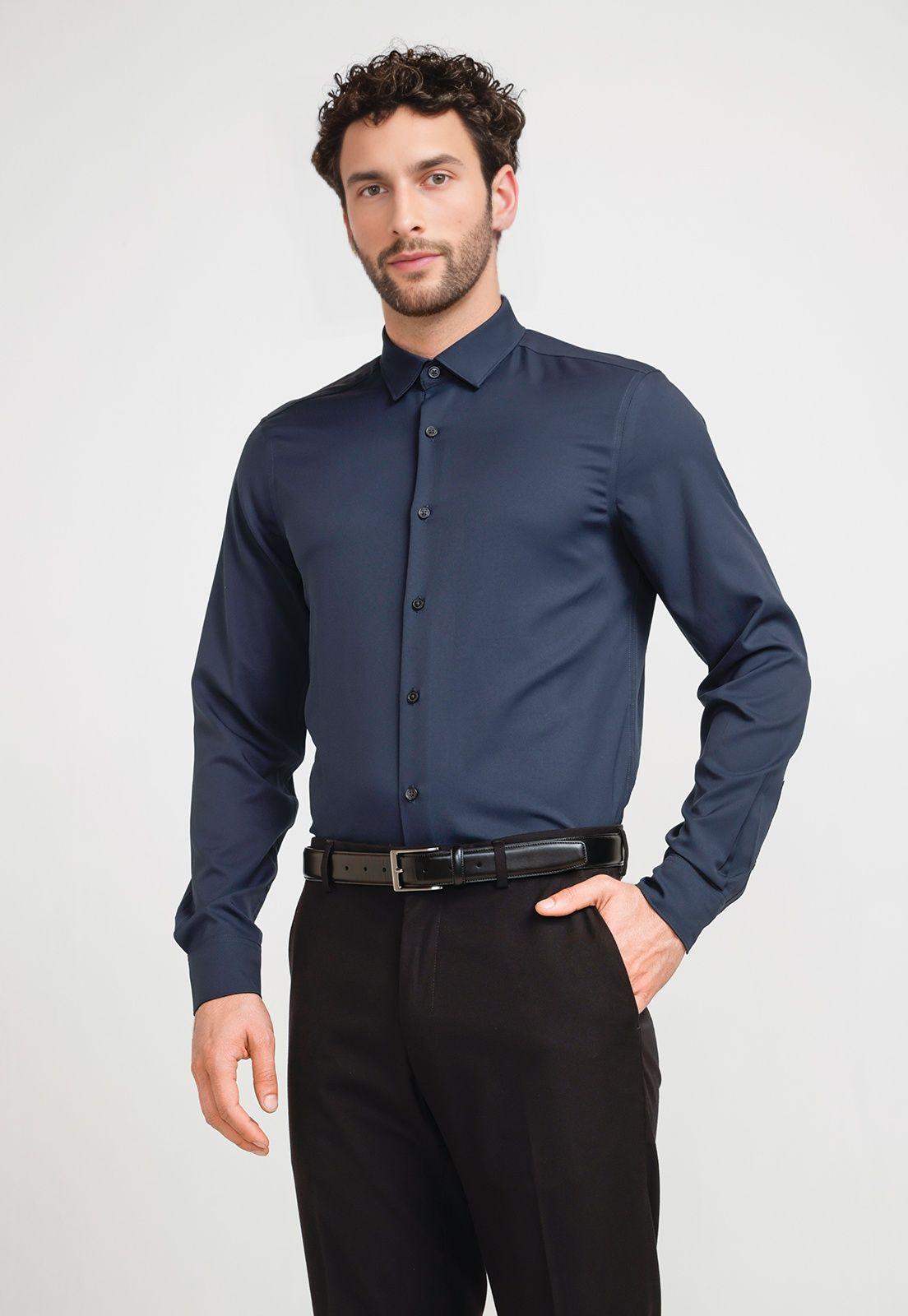 Camisa Hombre Total Stretch Navy-0