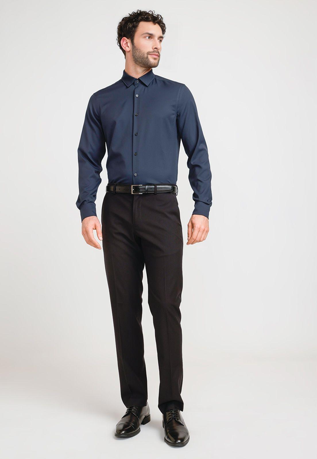 Camisa Hombre Total Stretch Navy-3