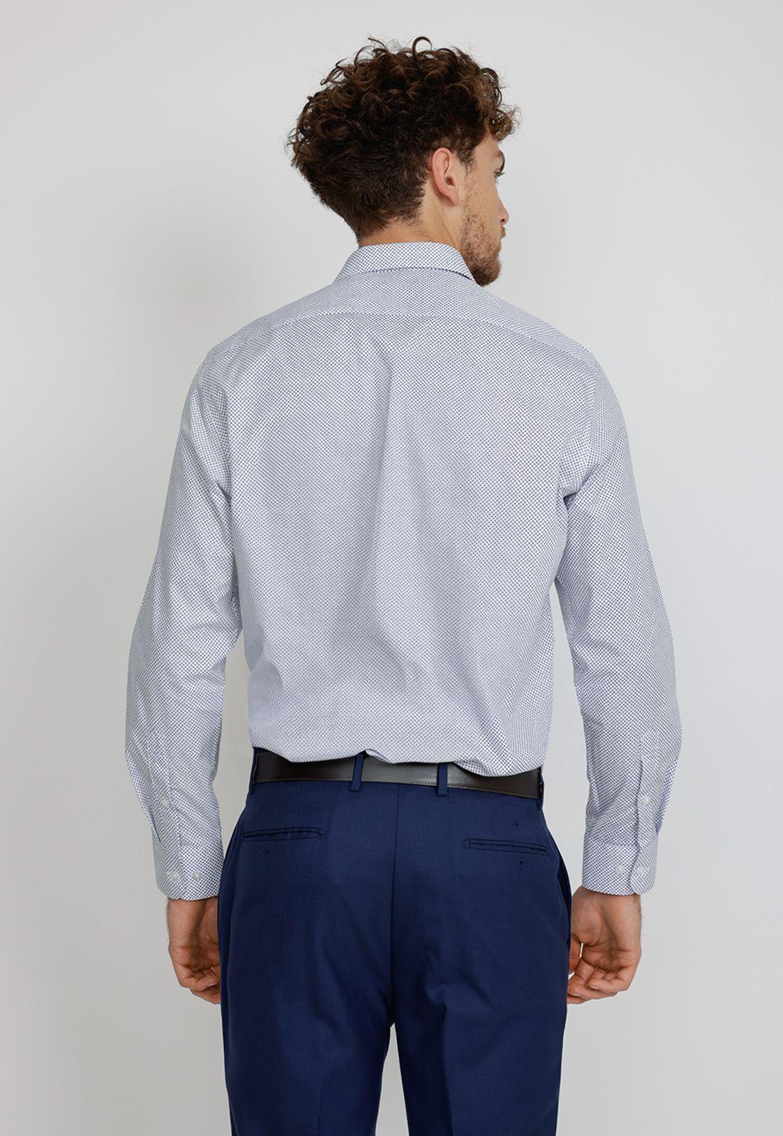 Camisa hombre formal executive microdiseño azul-1