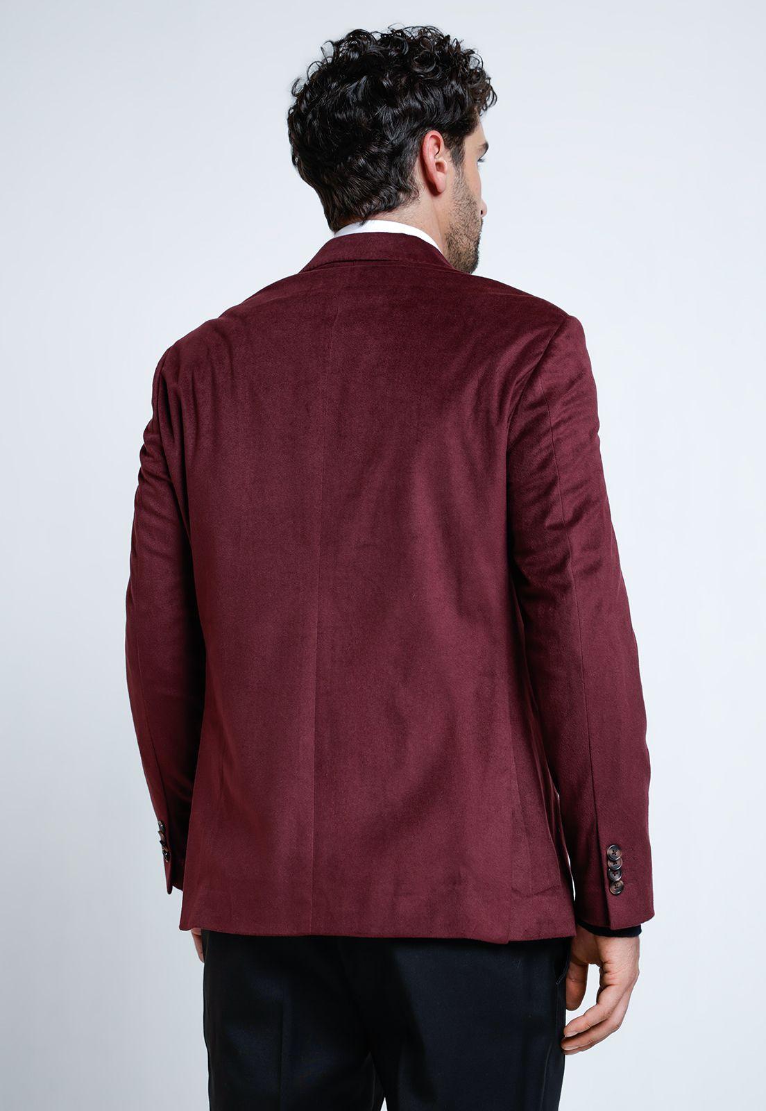 Chaqueta Hombre Formal Terciopelo Slim Executive Burdeo-1