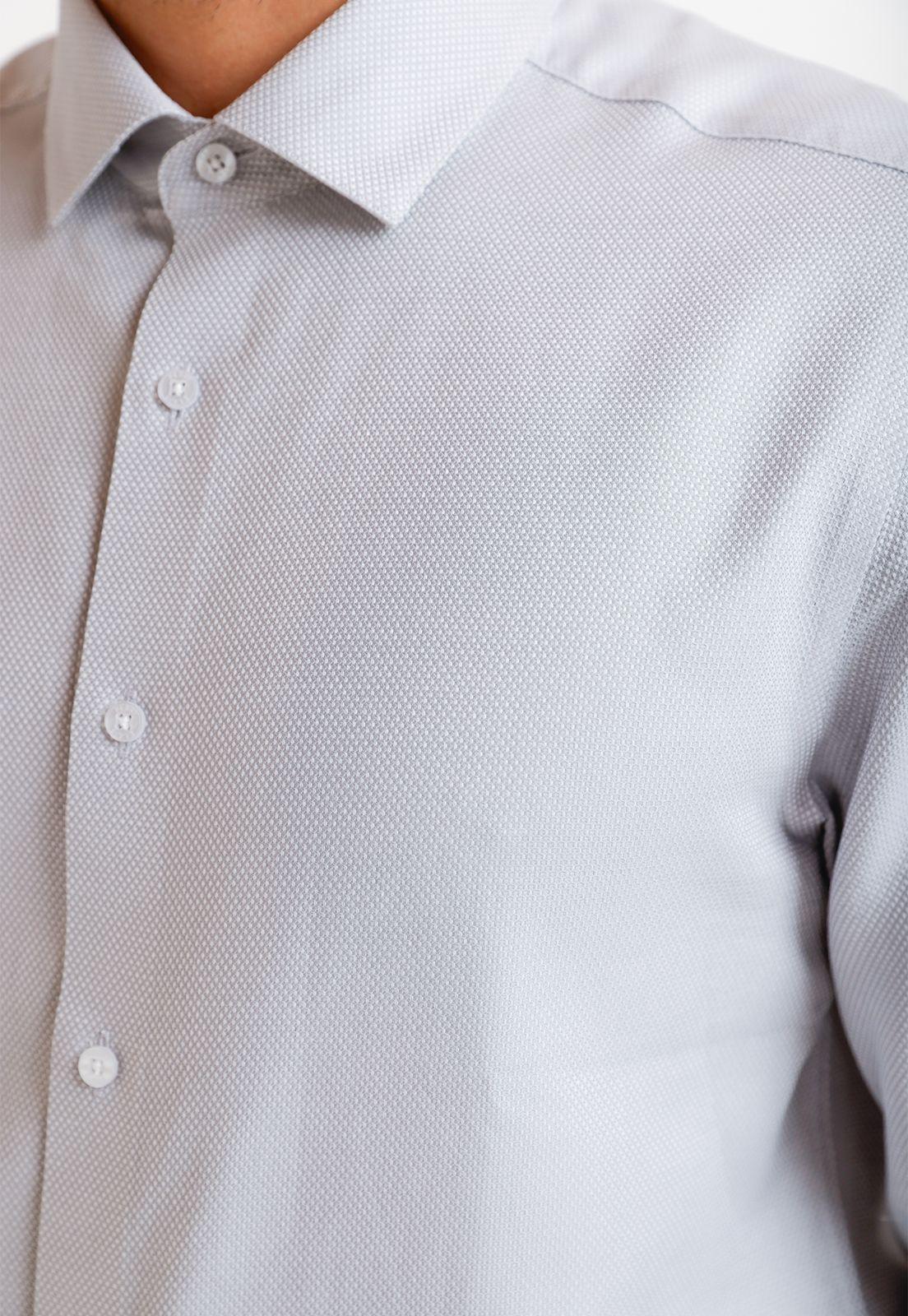 Camisa Hombre Formal Algodón Gris THE DOBBY SHIRT_2 SLIM W25-2