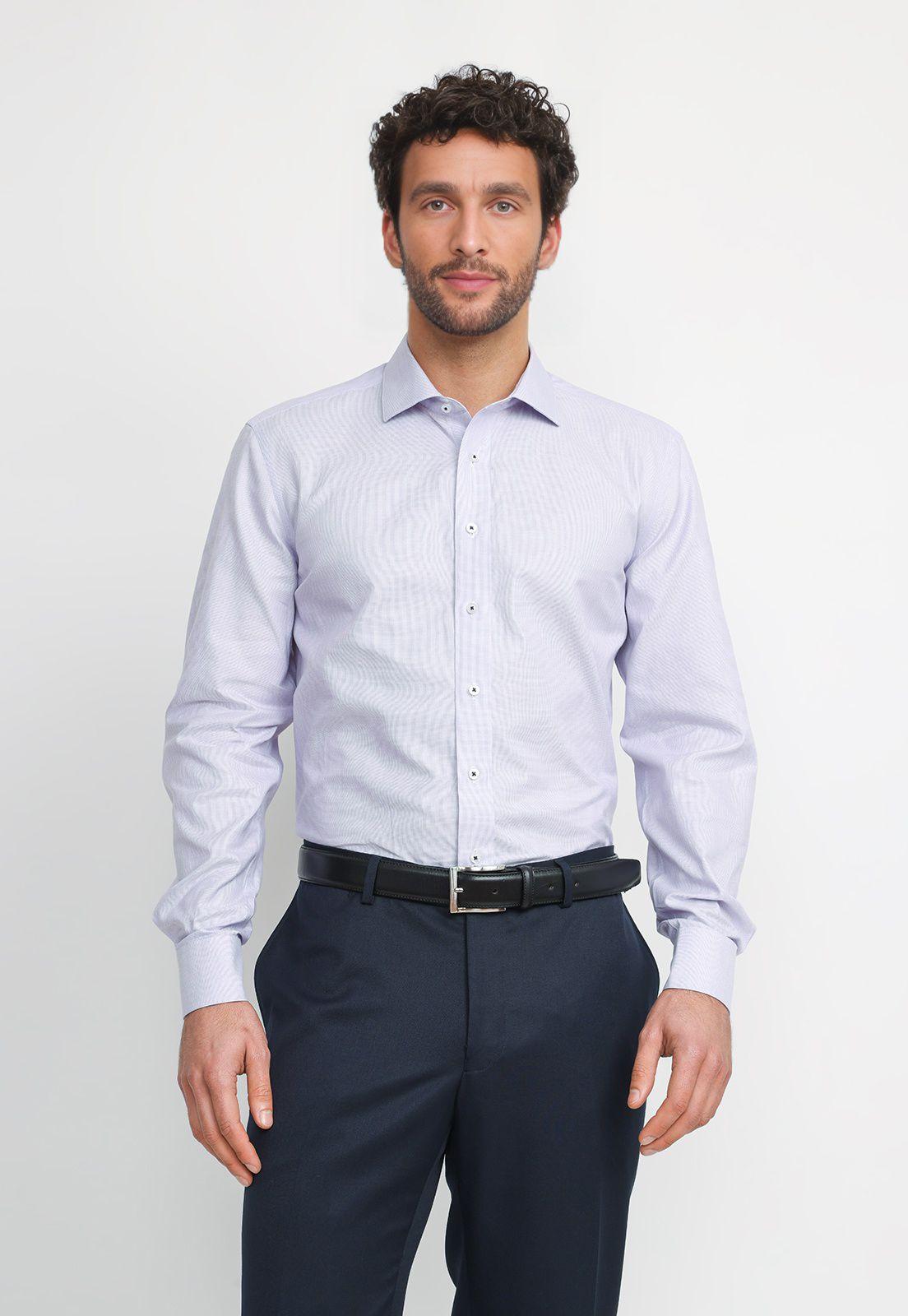 Camisa Hombre Formal Algodón Non Iron Lila-0