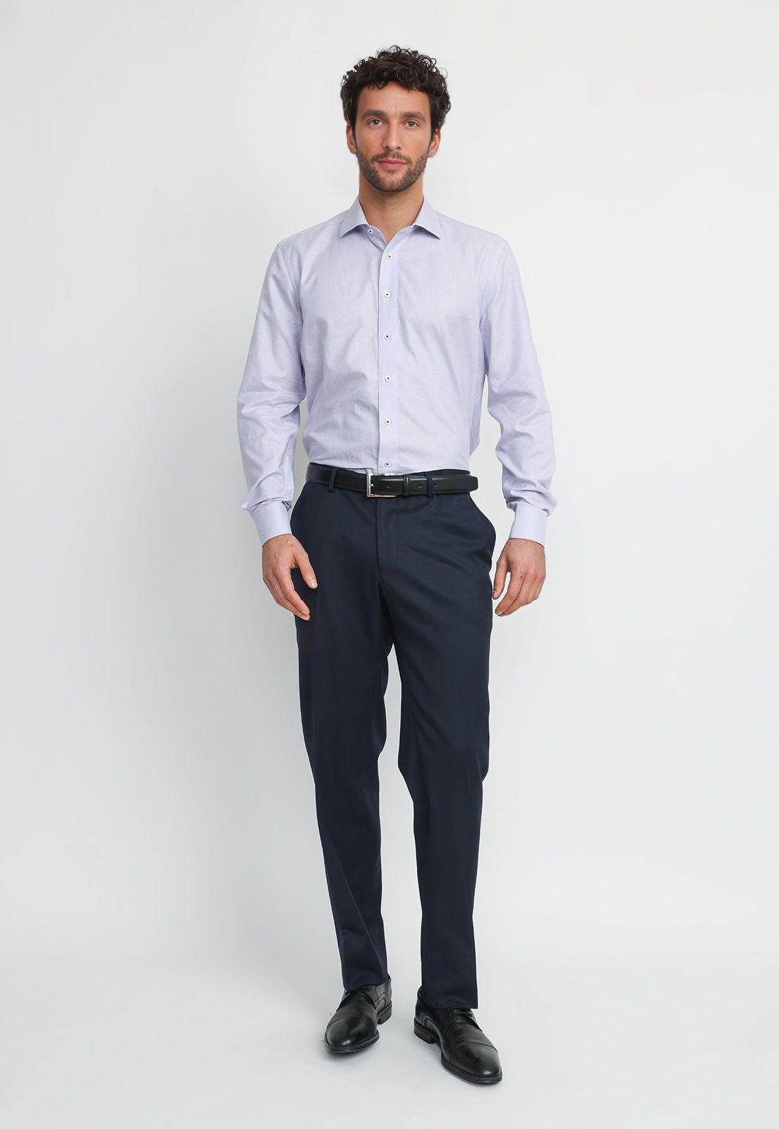 Camisa Hombre Formal Algodón Non Iron Lila-3