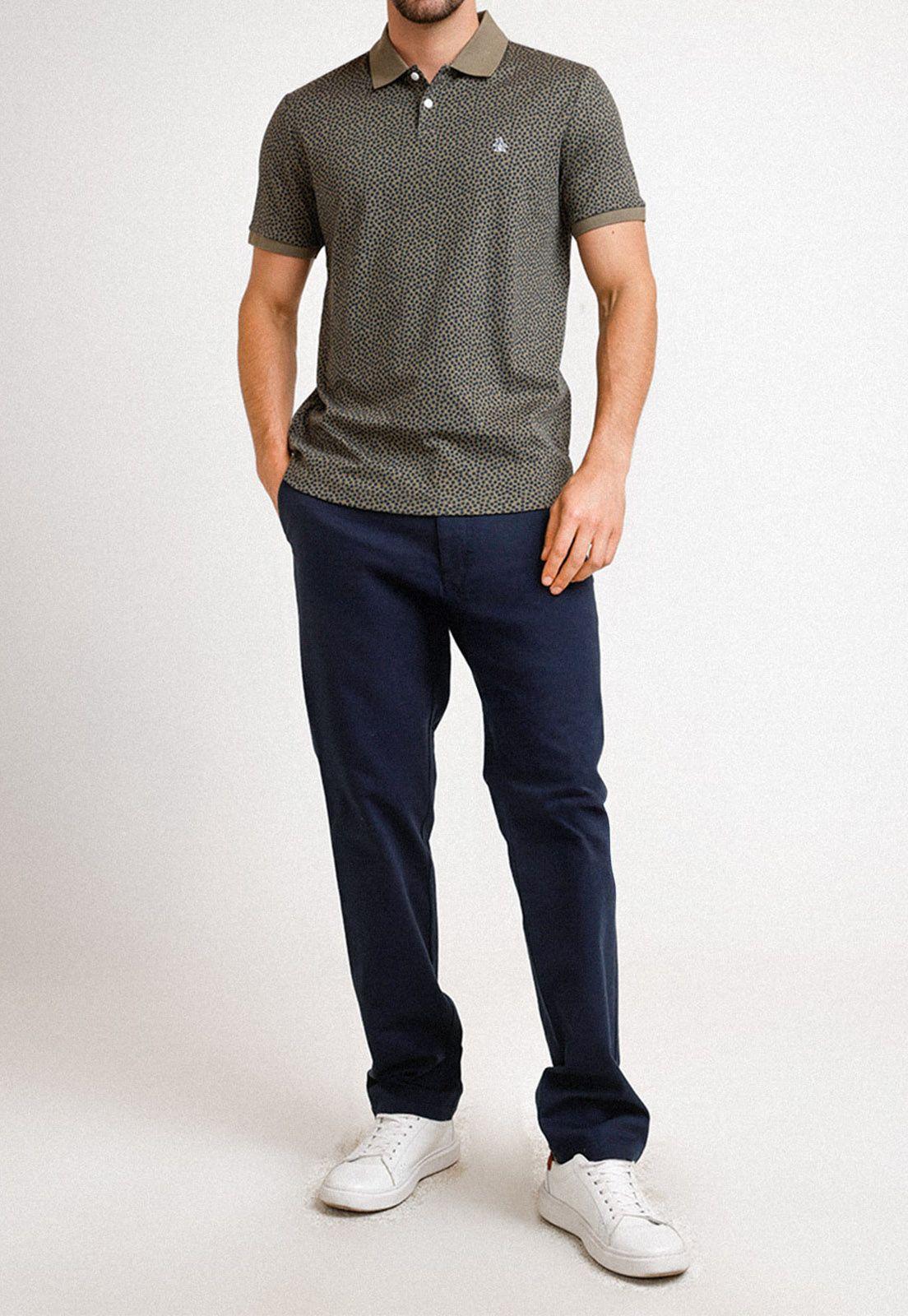 Polera Polo De Hombre Algodón Orgánico Estampado Militar-3