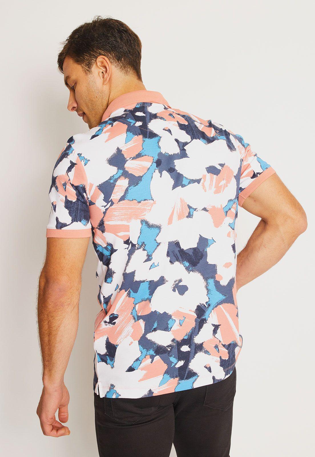 Polera Hombre Polo Estampada Rosado-1