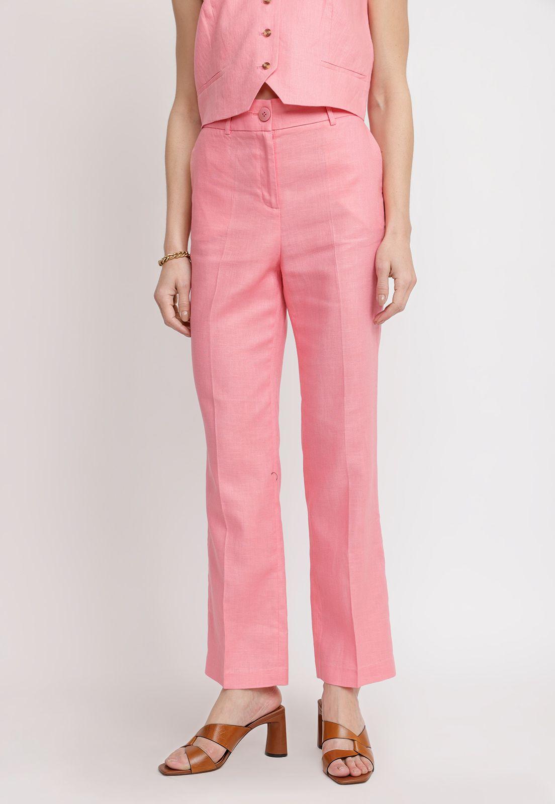 Pantalón Mujer Savanah Lino Magenta-0