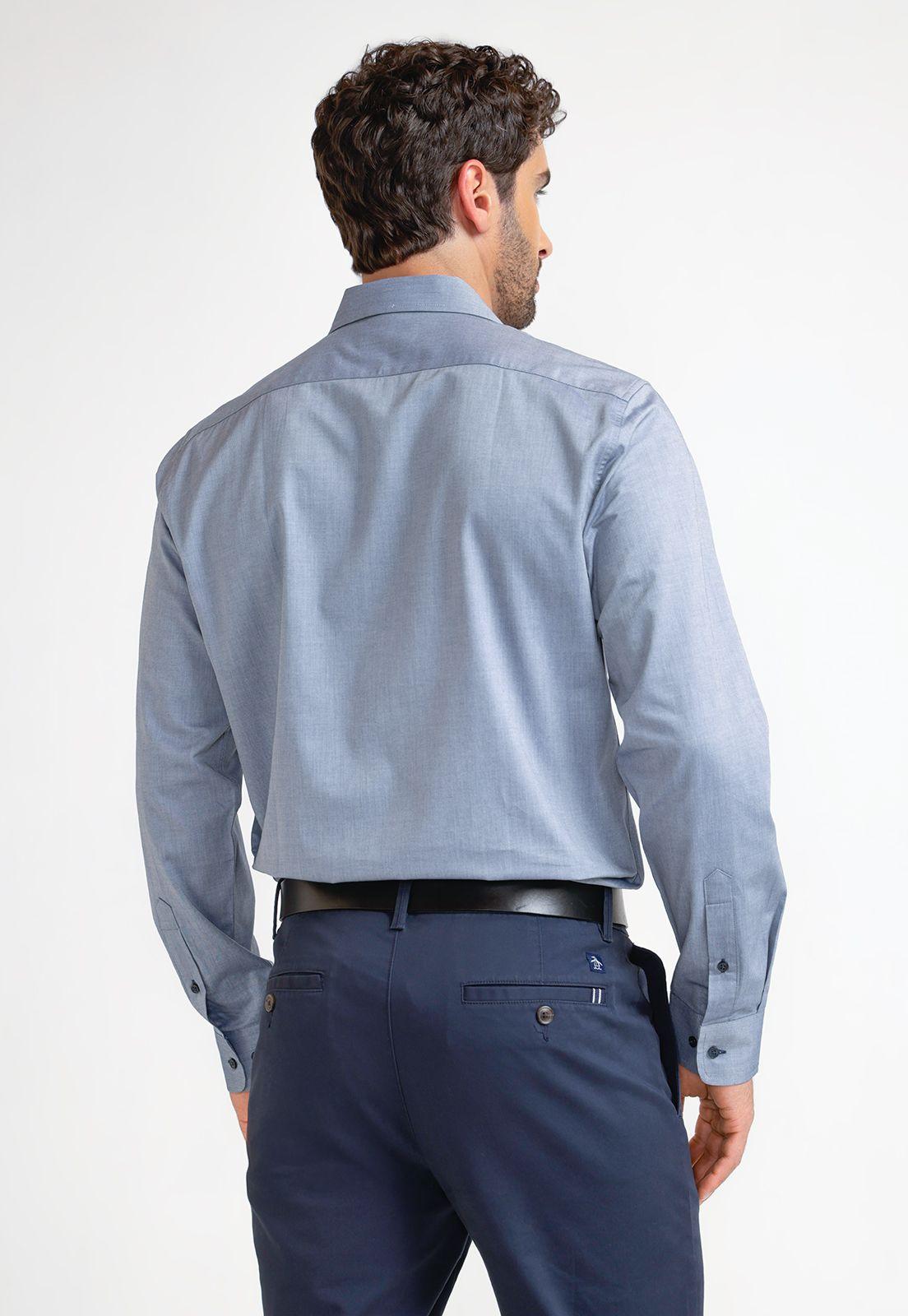 Camisa Formal Hombre Azul-1