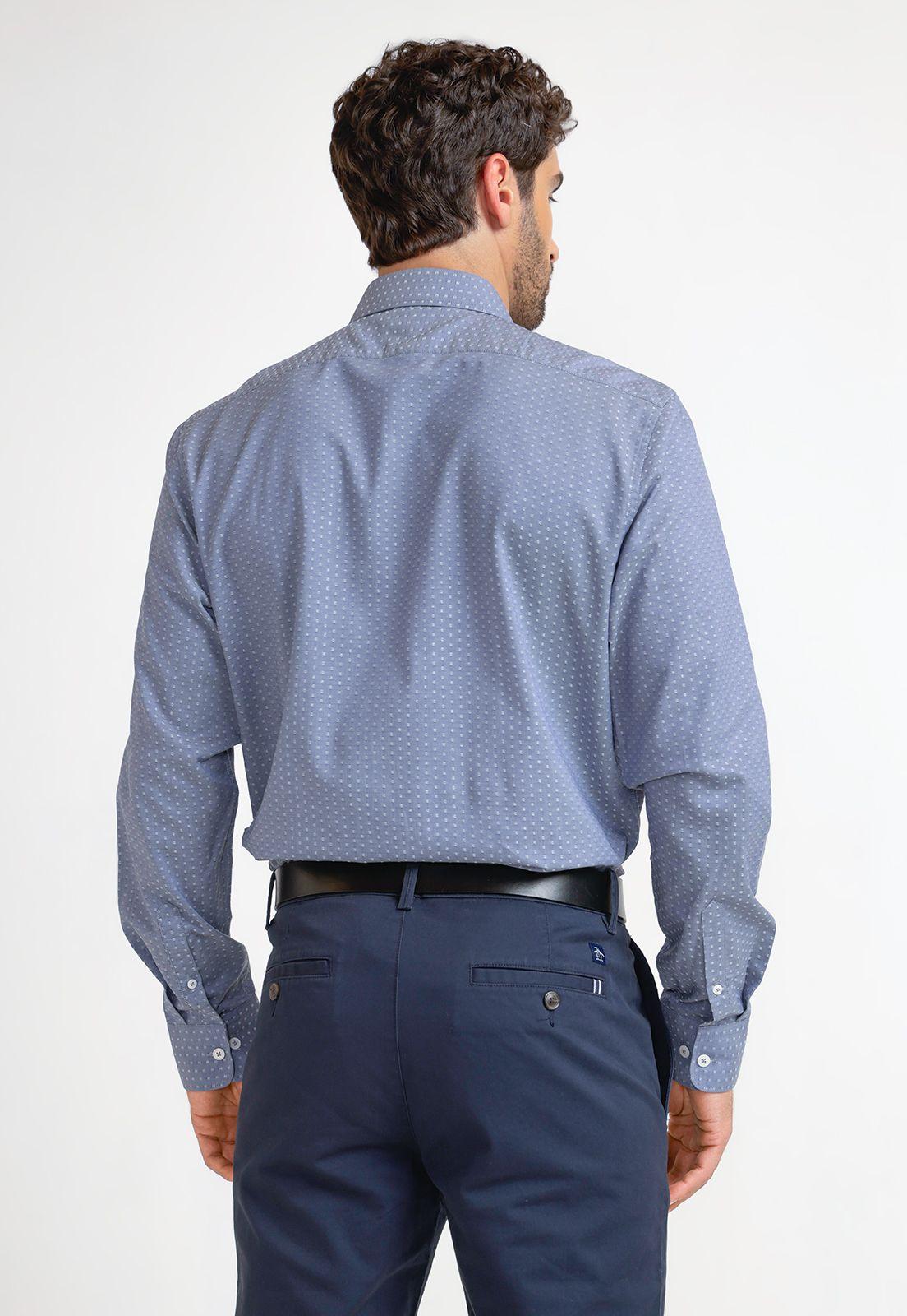 Camisa Hombre Formal Azul Índigo-1