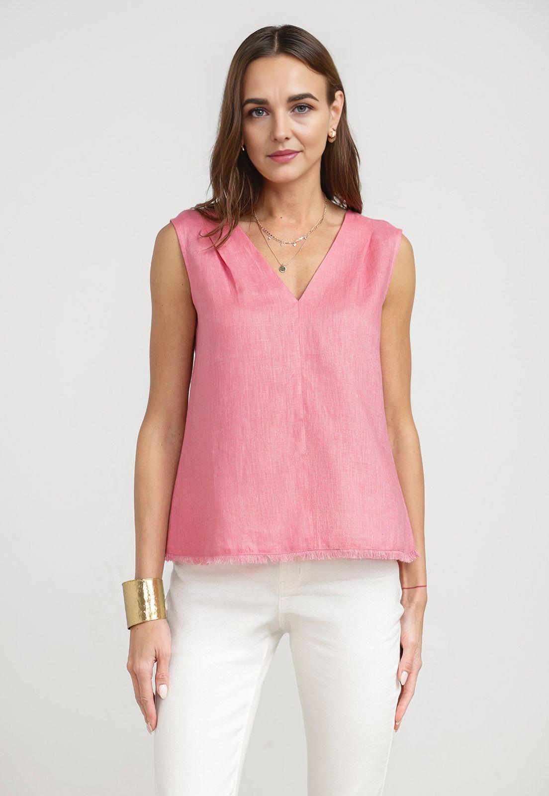 Blusa Mujer Gia Lino Magenta-0