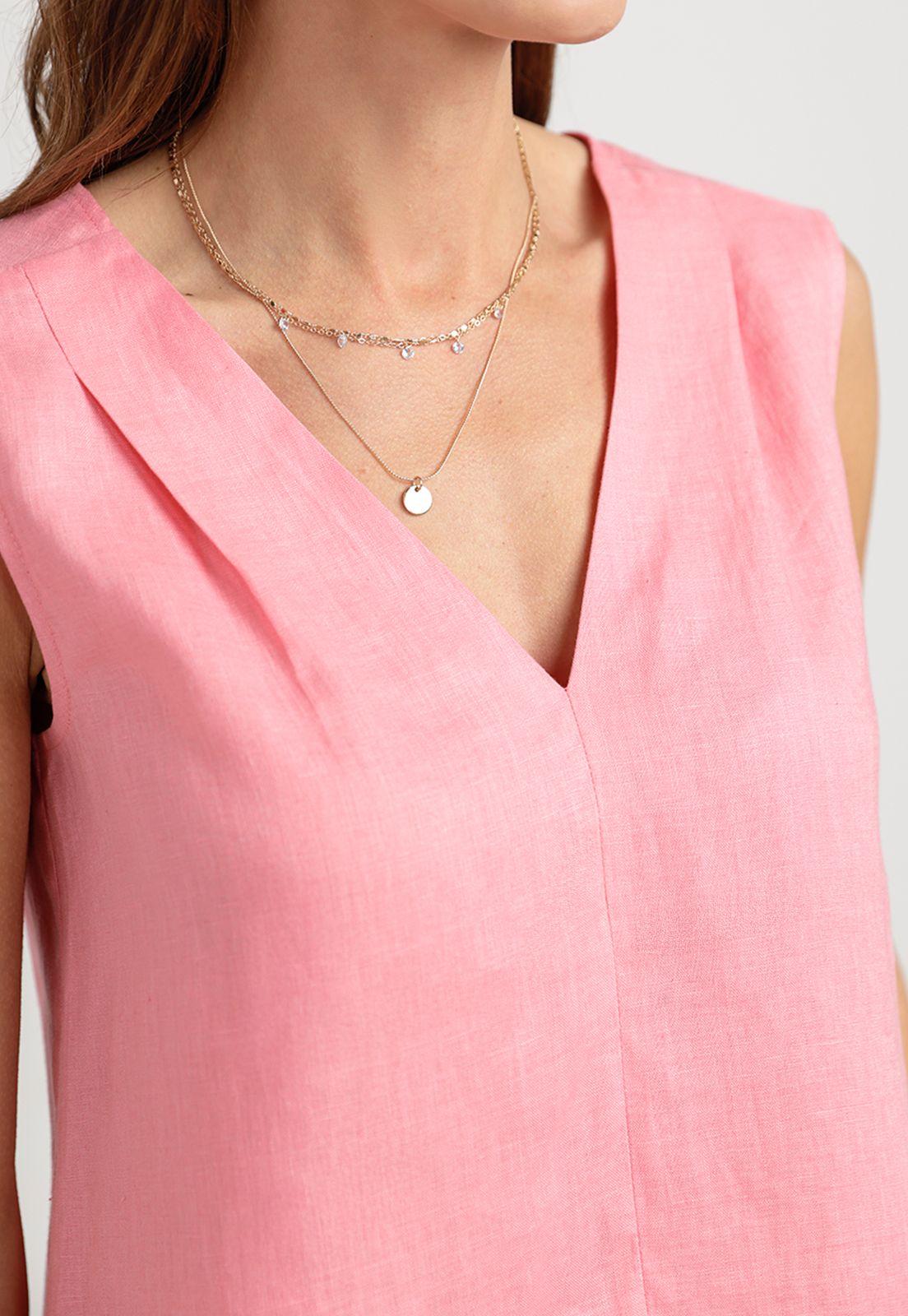 Blusa Mujer Gia Lino Magenta-2