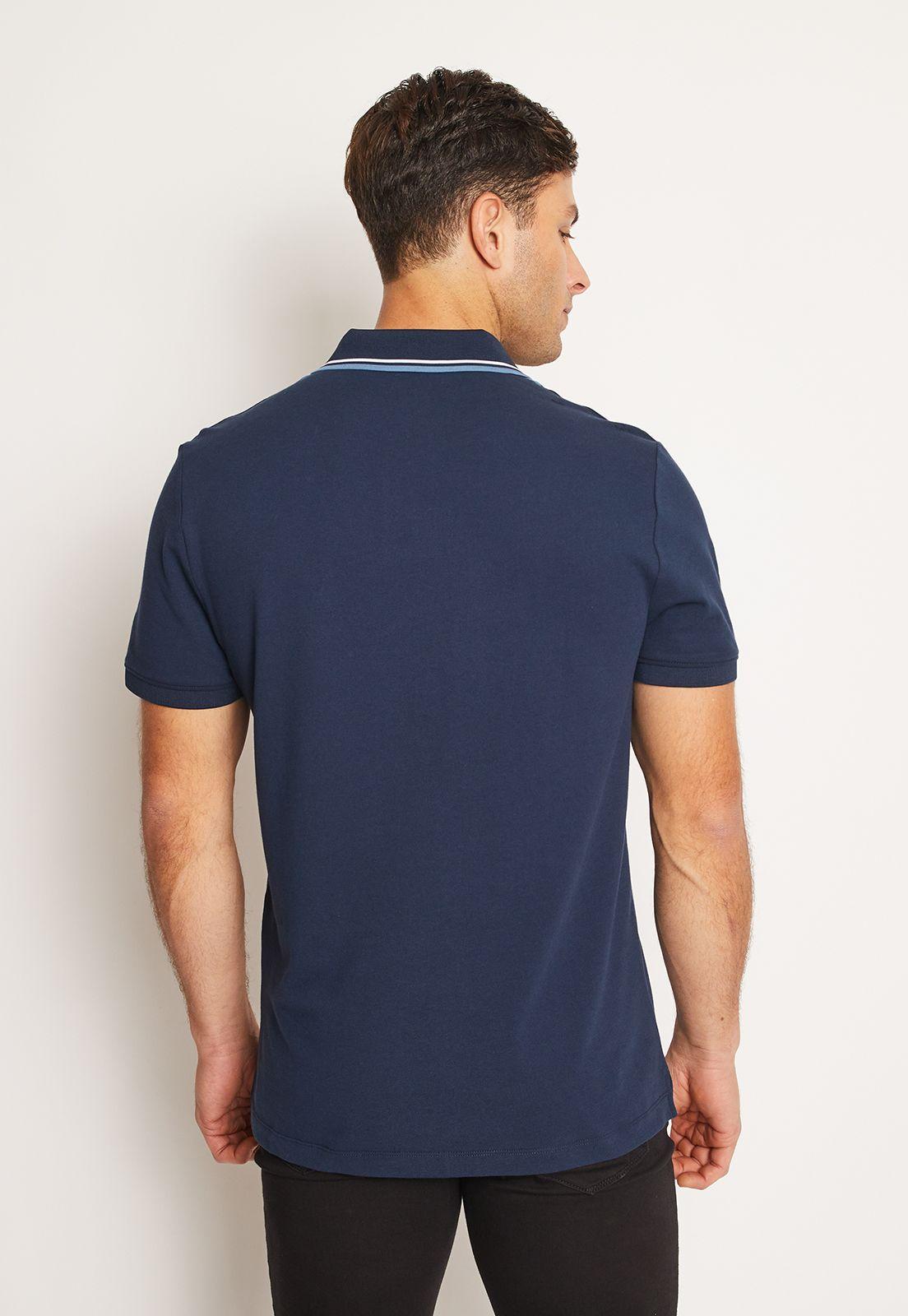 Polera Hombre Polo Bi Color Azul-1