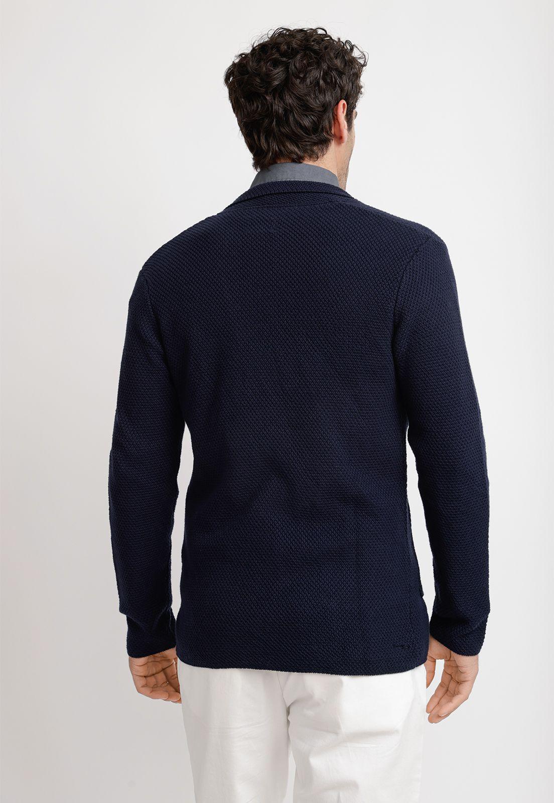 Cardigan 3 Botones Algodón Paulo Azul Marino-1