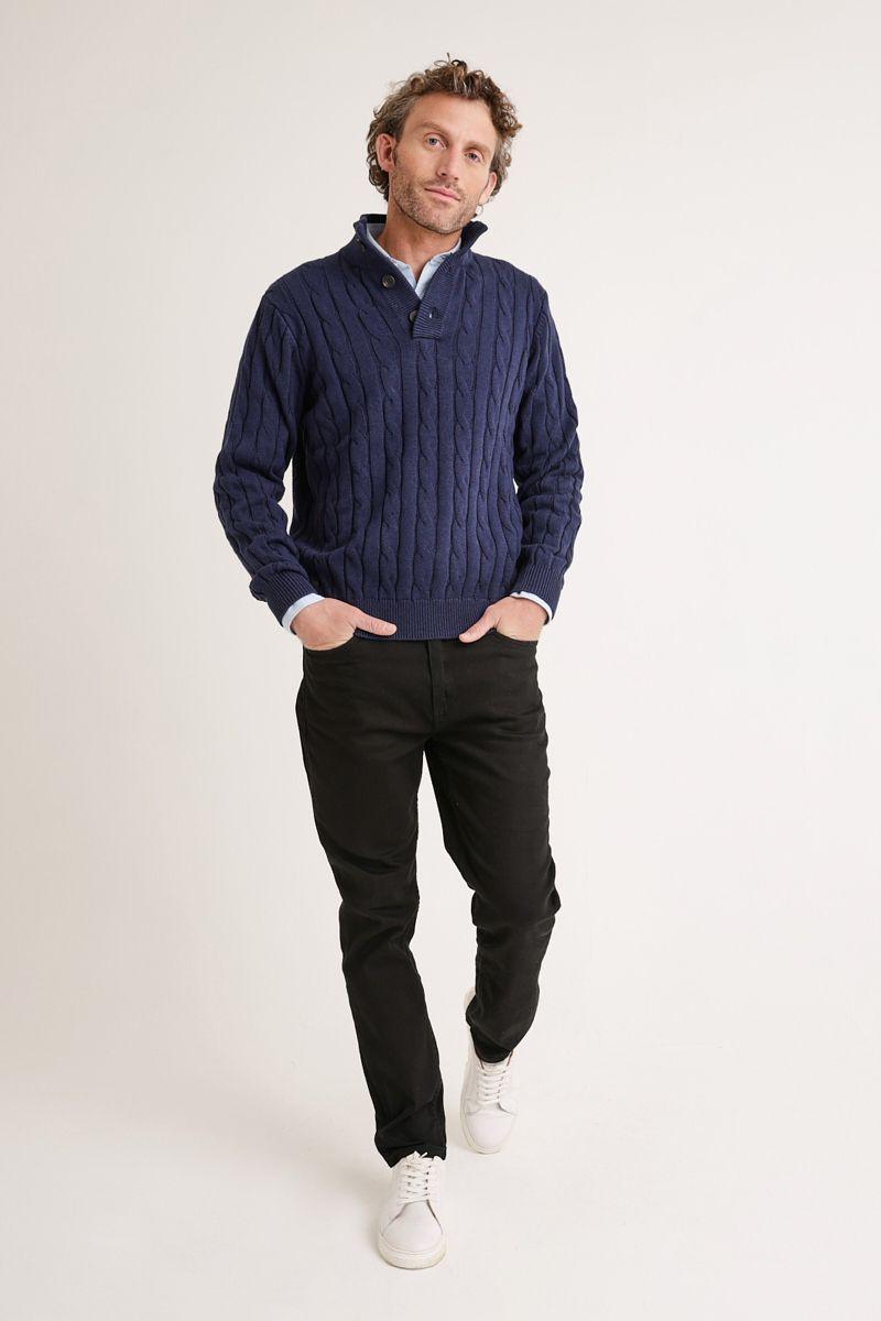 Sweater Hombre Pier Trenzado Azul-3
