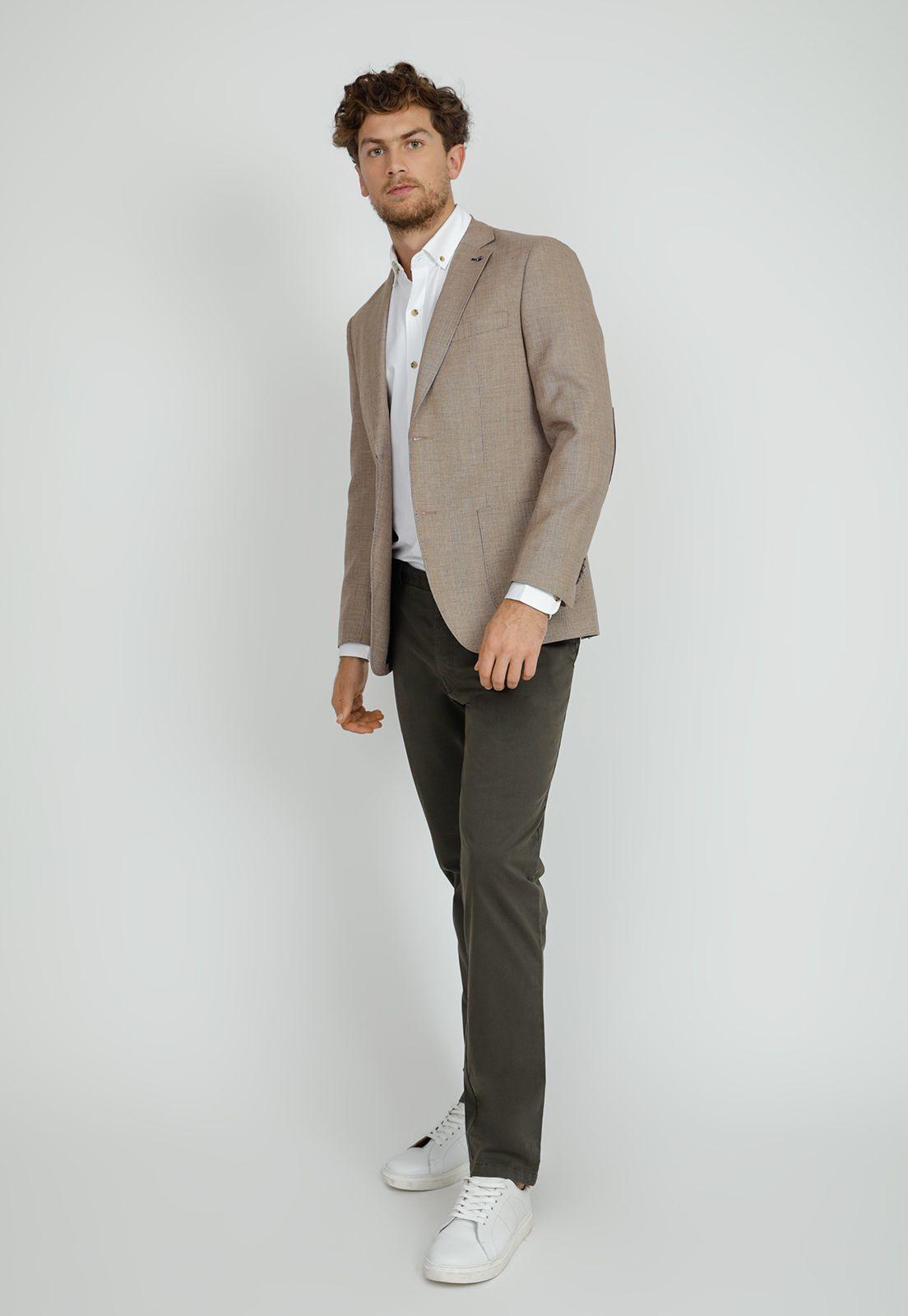 Chaqueta hombre Casual Slim Fit Cotati Lana Beige -3