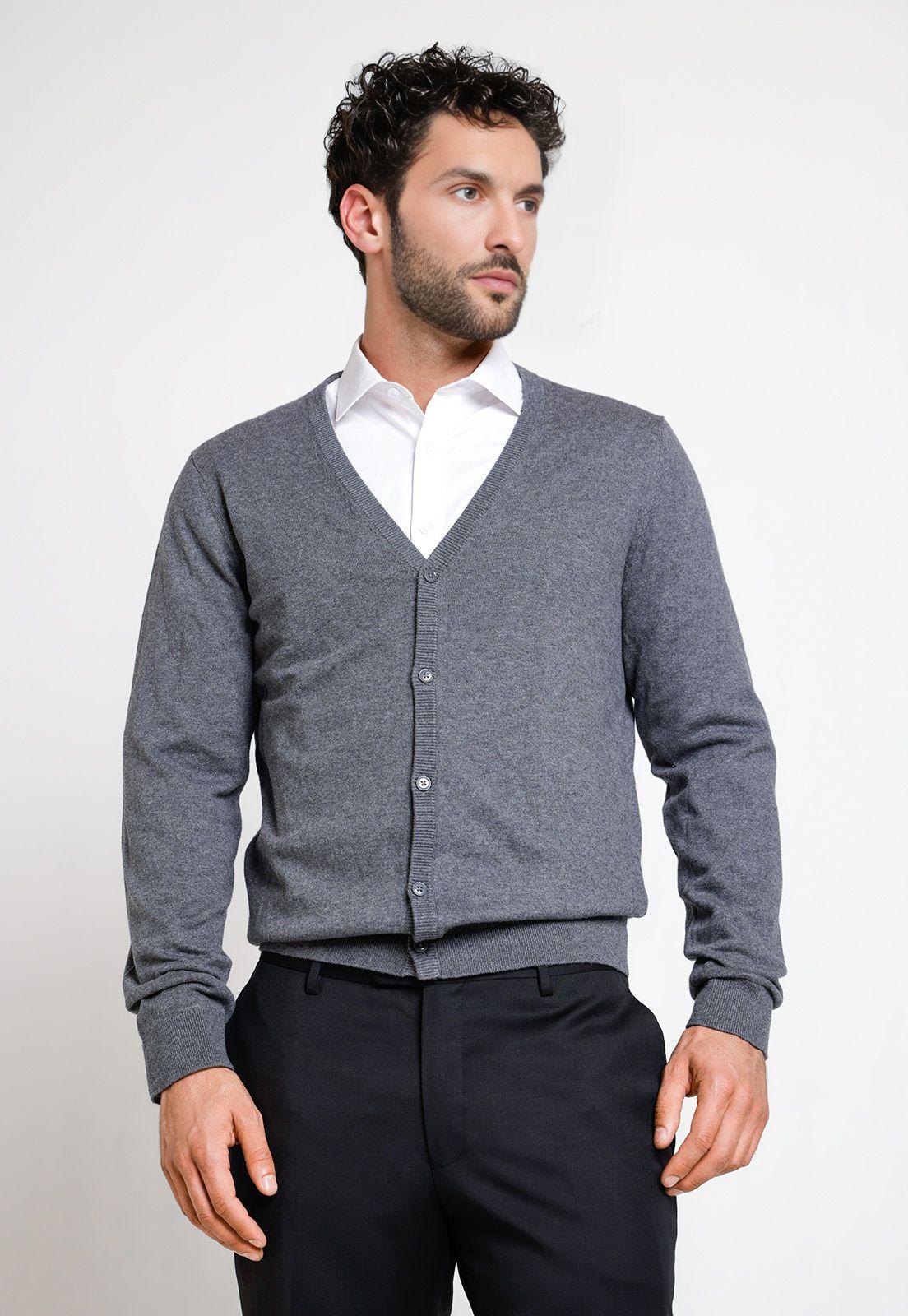 Tejido Hombre Formal Cardigan Marengo-0
