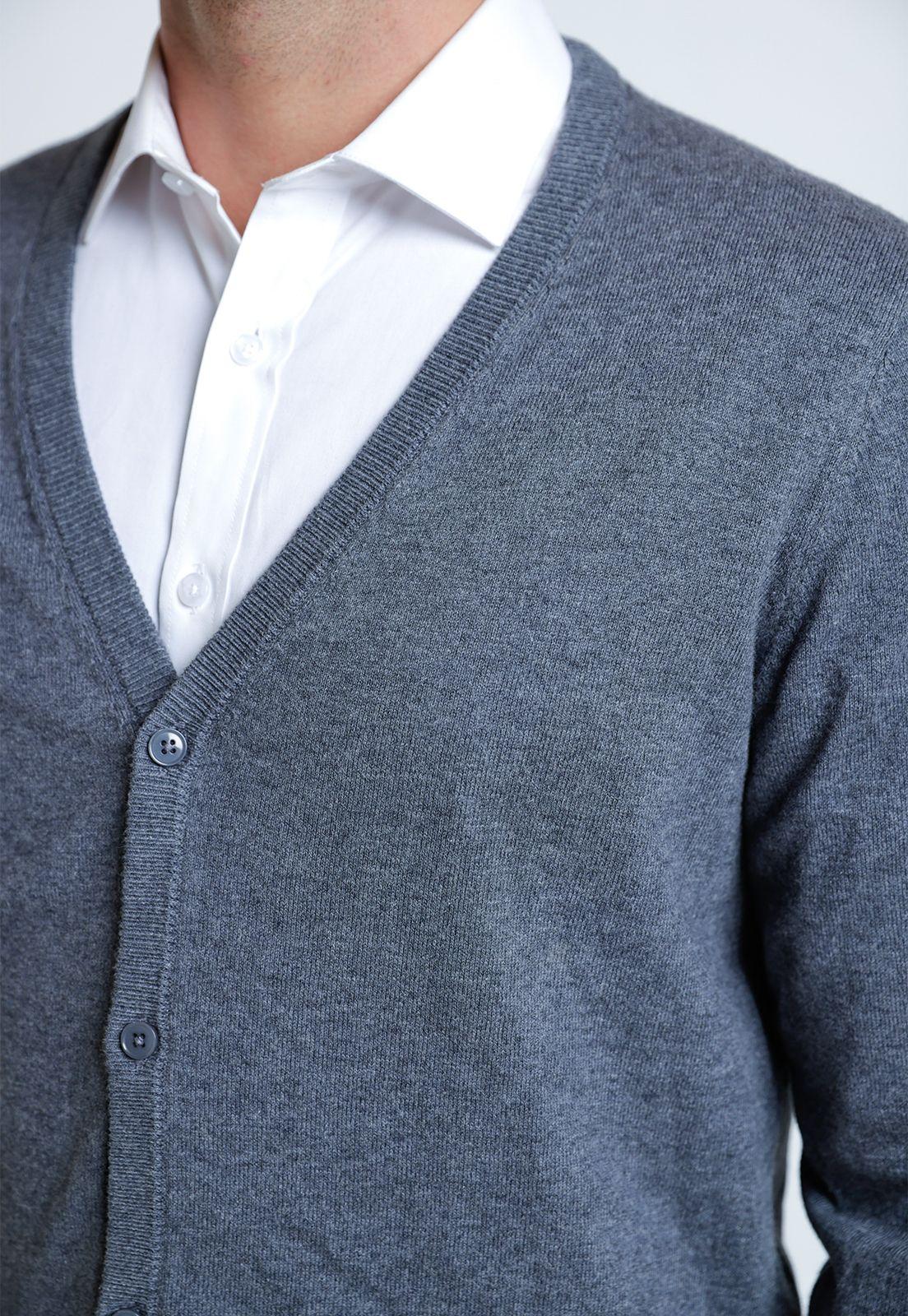 Tejido Hombre Formal Cardigan Marengo-2