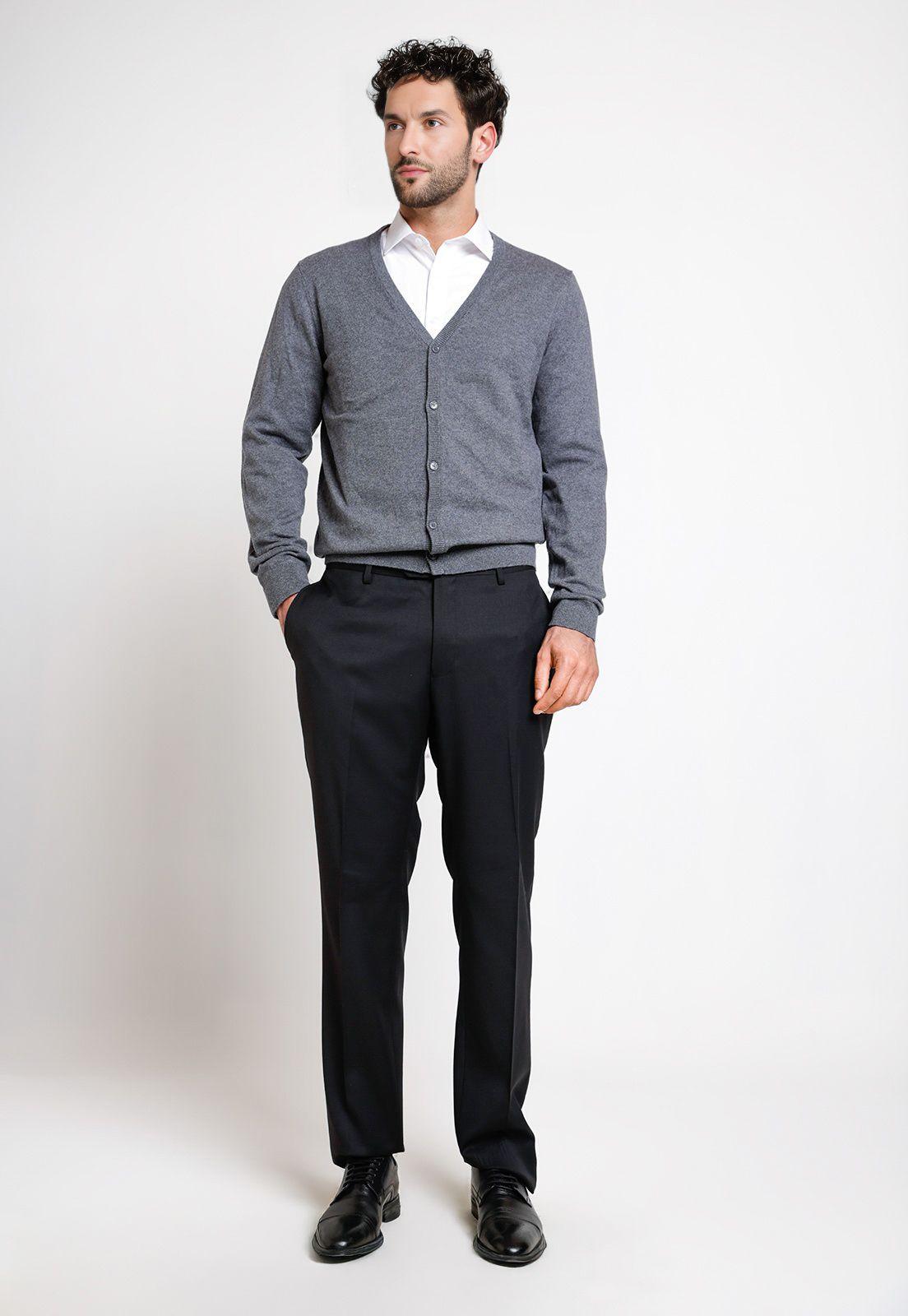 Tejido Hombre Formal Cardigan Marengo-3