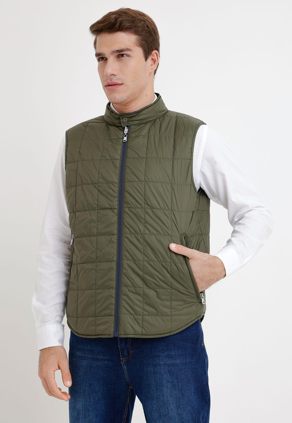 Parka Hombre Reversible Sin Mangas Slim Titania Azul Marino-1