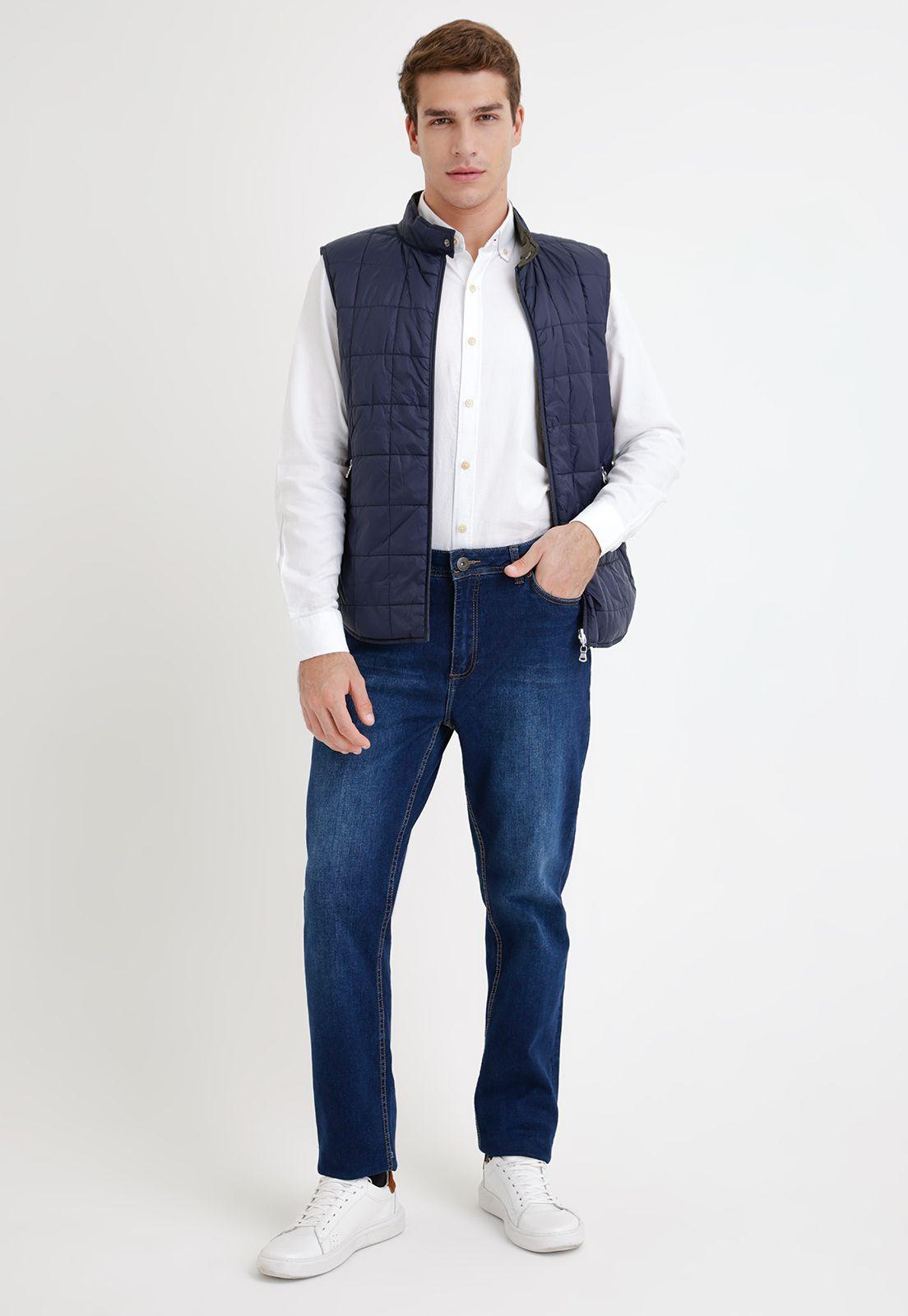 Parka Hombre Reversible Sin Mangas Slim Titania Azul Marino-4