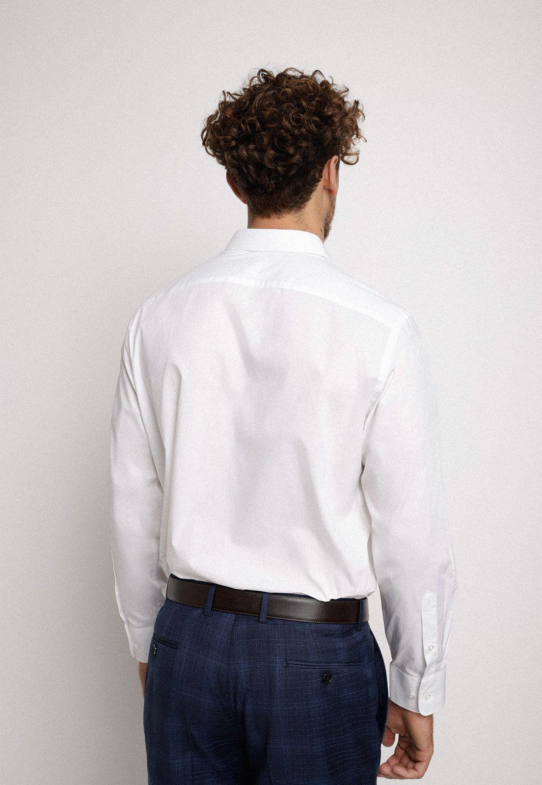 Camisa Formal Hombre Slim Fit Classic B Algodón Blanco-1