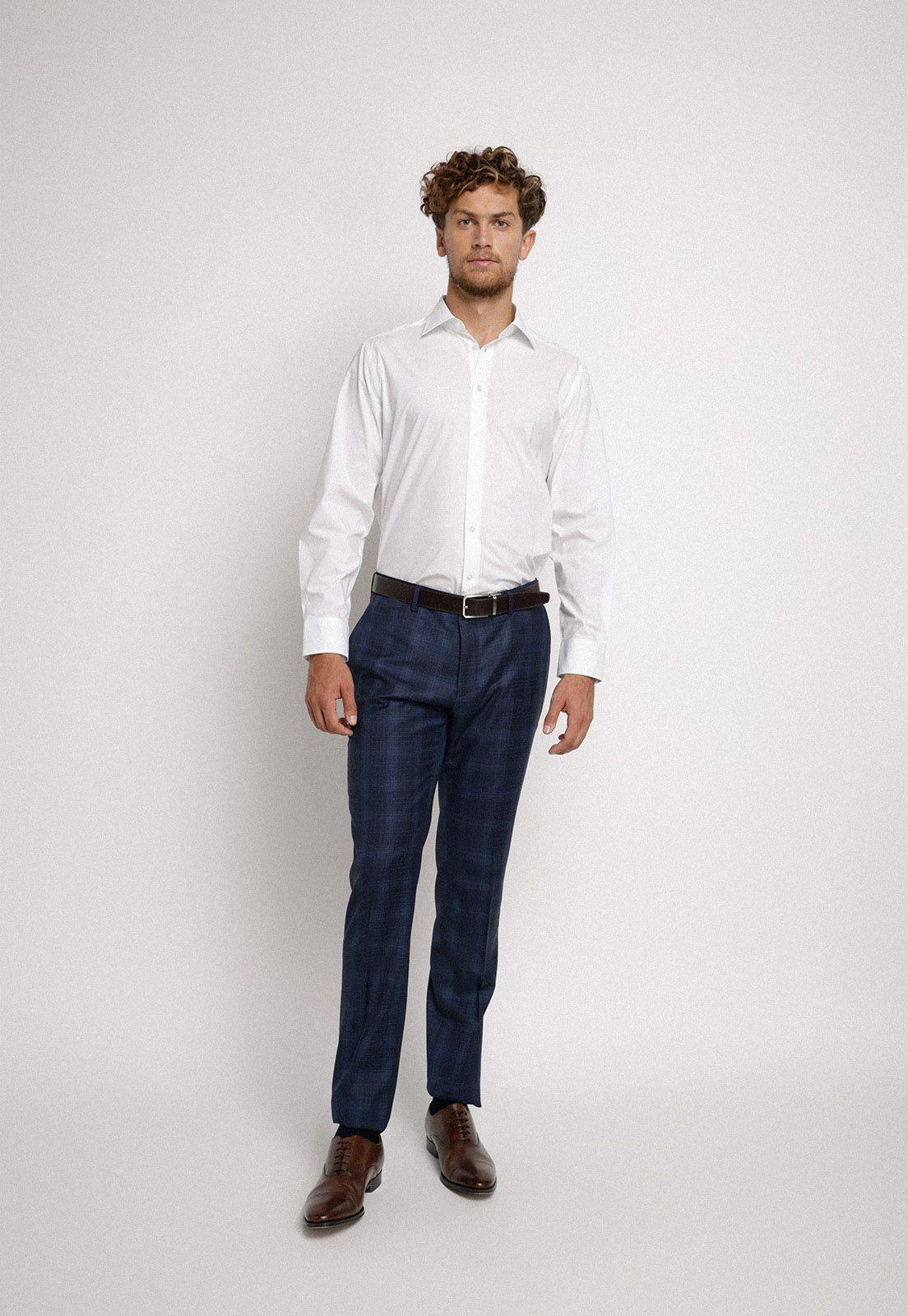 Camisa Formal Hombre Slim Fit Classic B Algodón Blanco-3