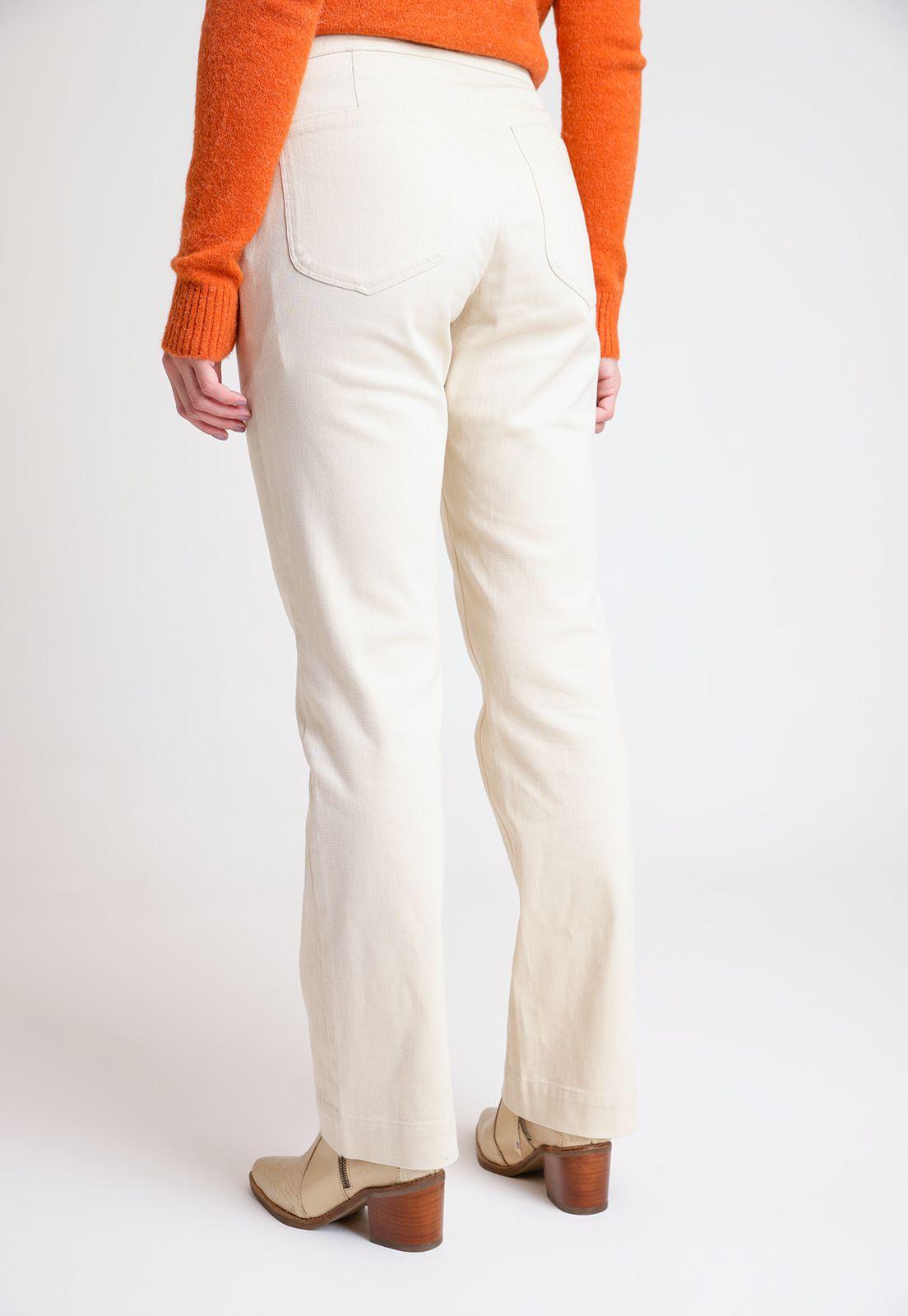 Pantalón De Mujer Modelo Milán Color Crudo-1