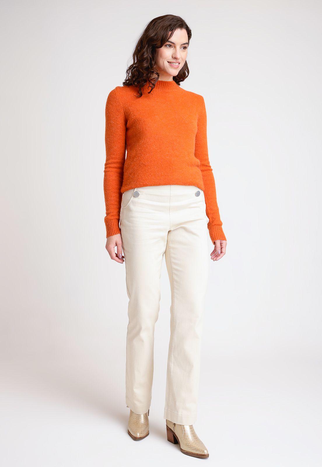 Pantalón De Mujer Modelo Milán Color Crudo-3
