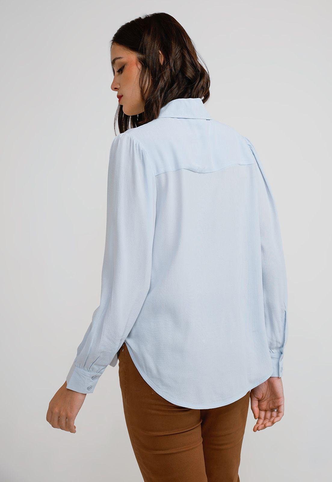 Blusa Mujer Viscosa Celeste-1
