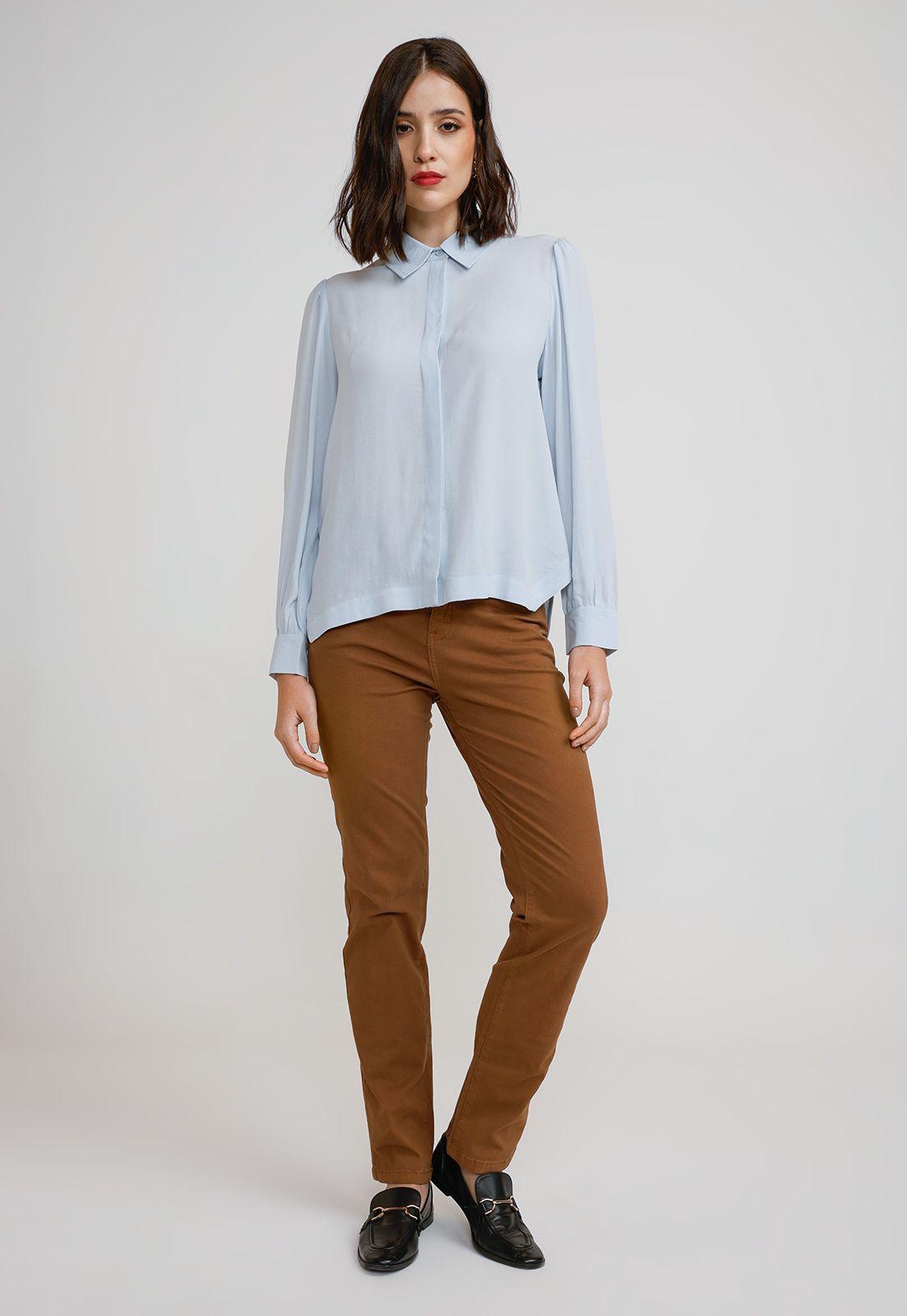Blusa Mujer Viscosa Celeste-3