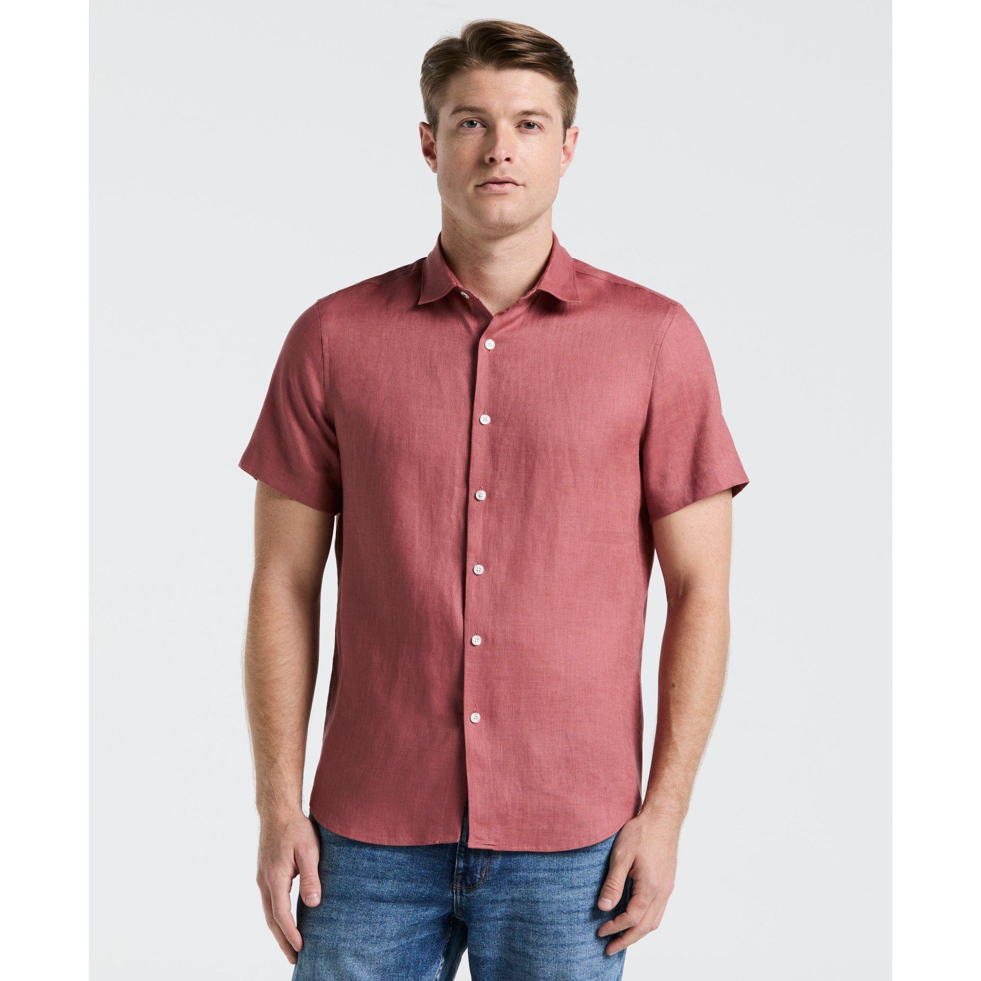 Camisa Hombre Lino Manga Corta Rouge 4KSW7059-0