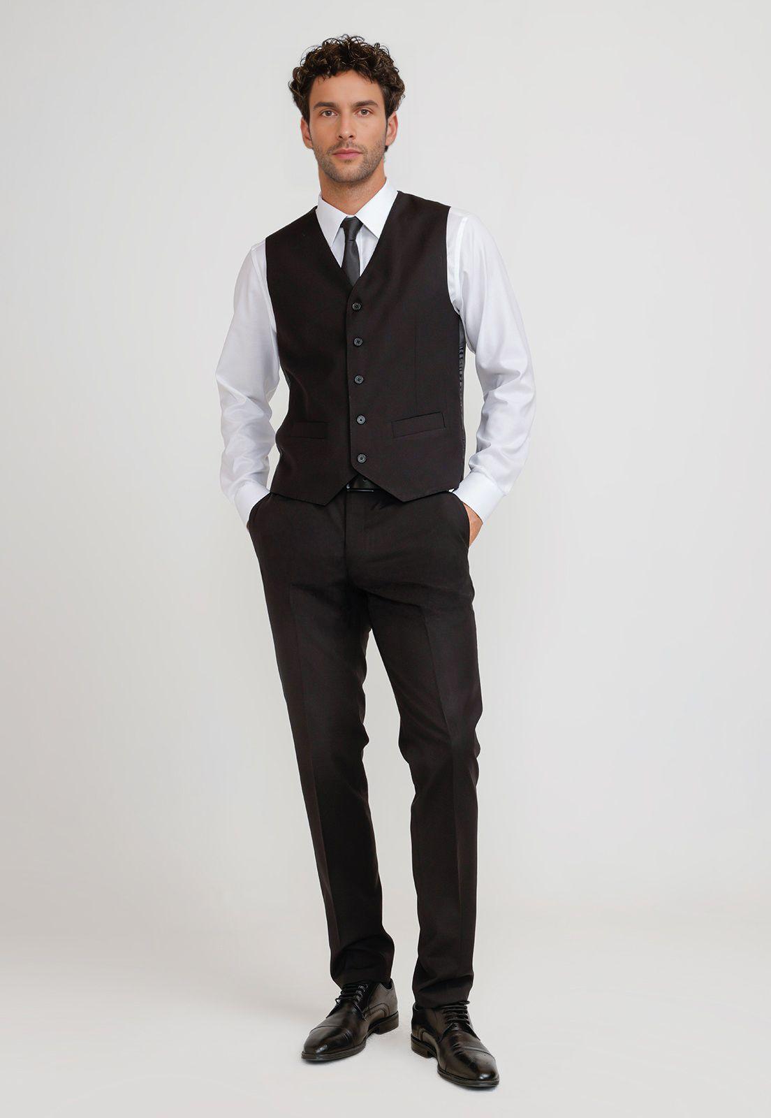 Gilet Hombre Formal Graduación Negro-3