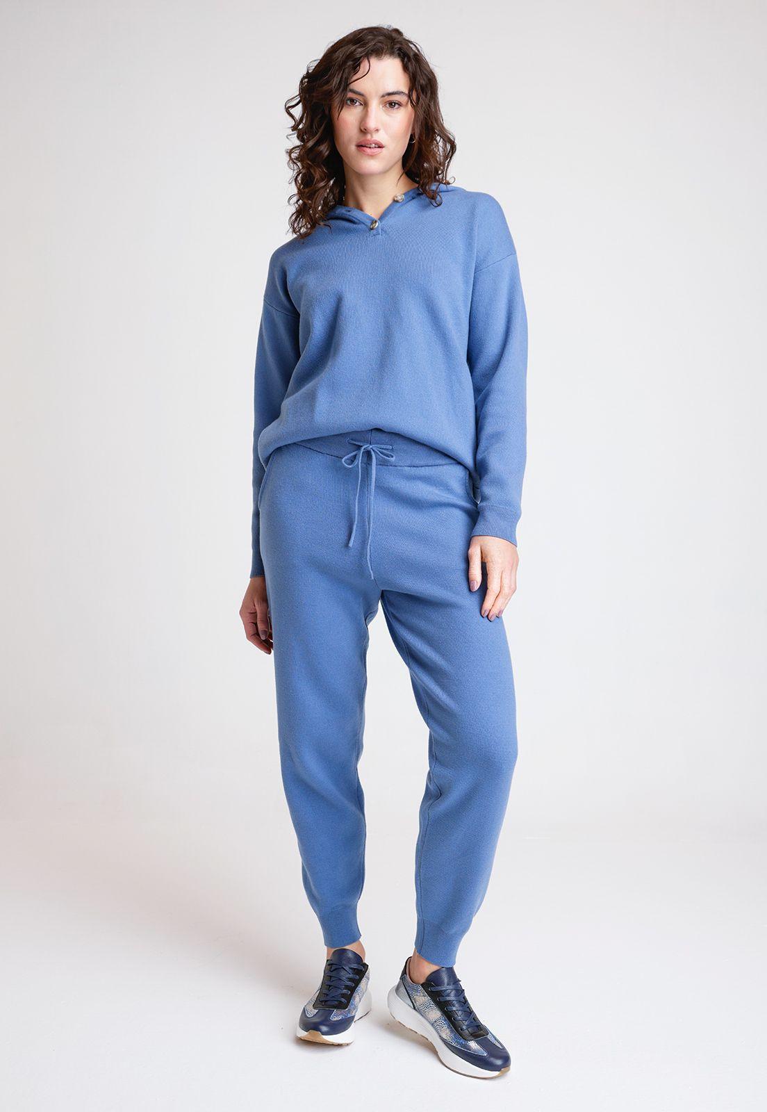 Pantalón De Mujer Modelo Avis Bottom Color Celeste-3