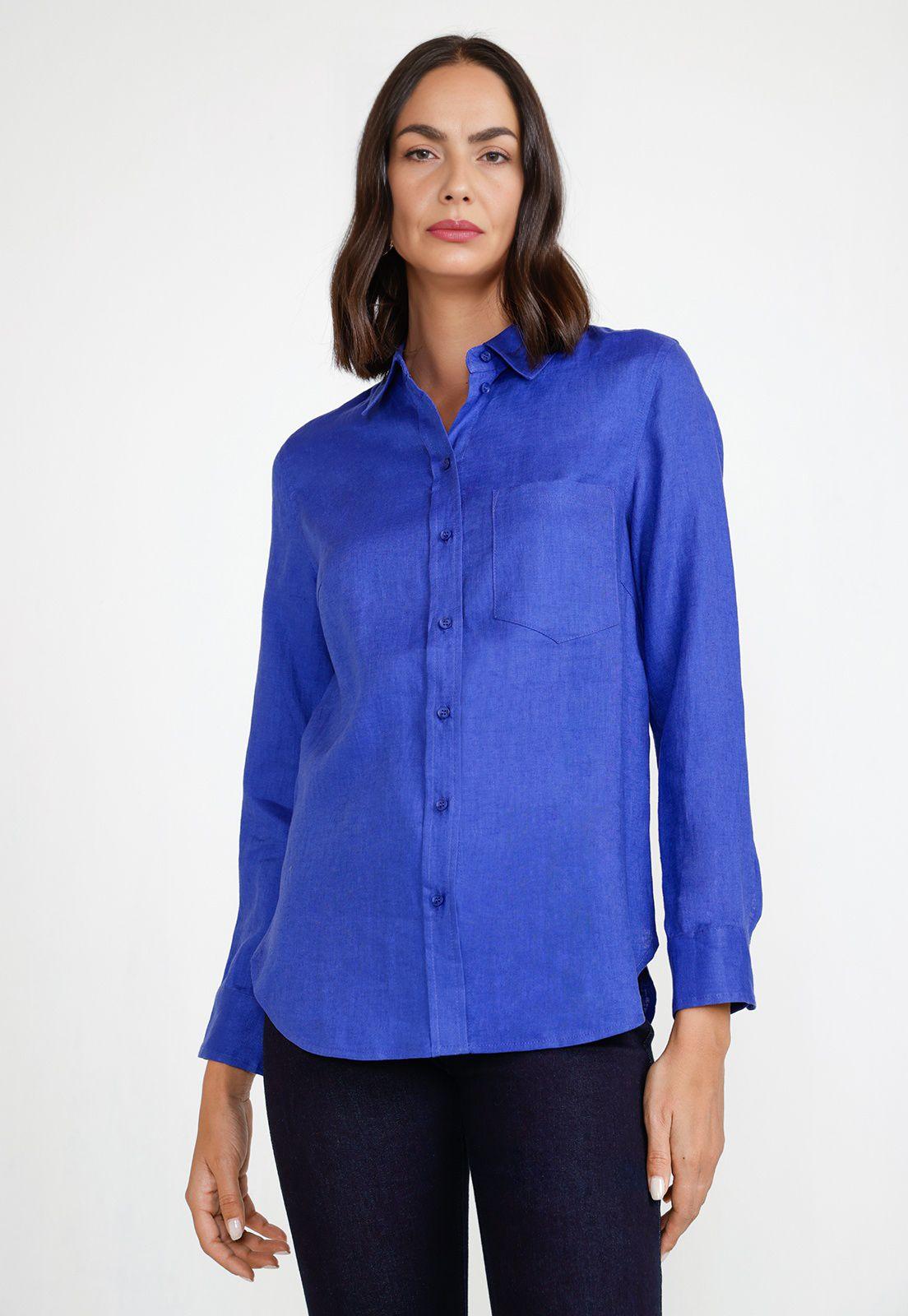 Blusa Mujer Cea Lino Azulino-0