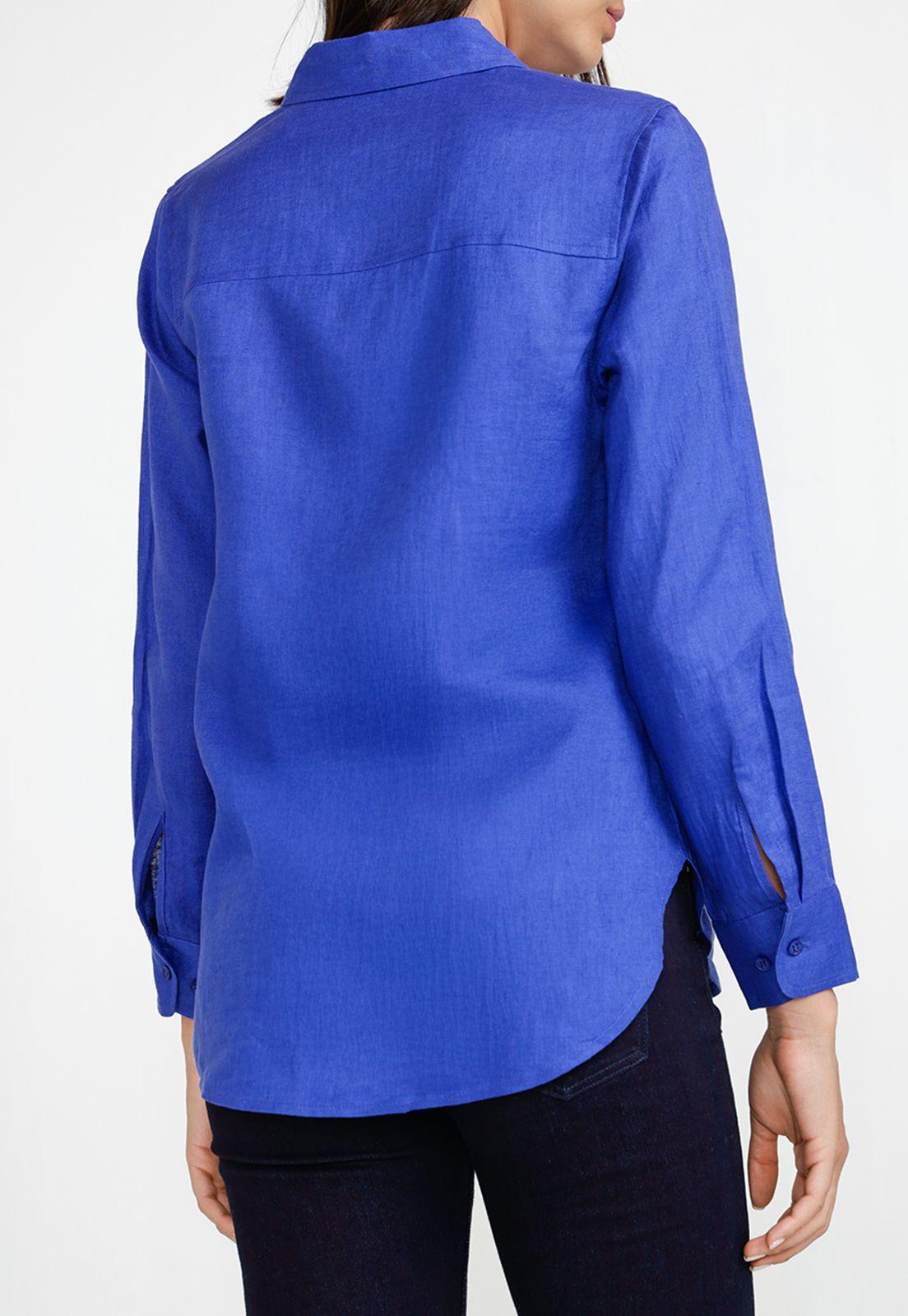 Blusa Mujer Cea Lino Azulino-1