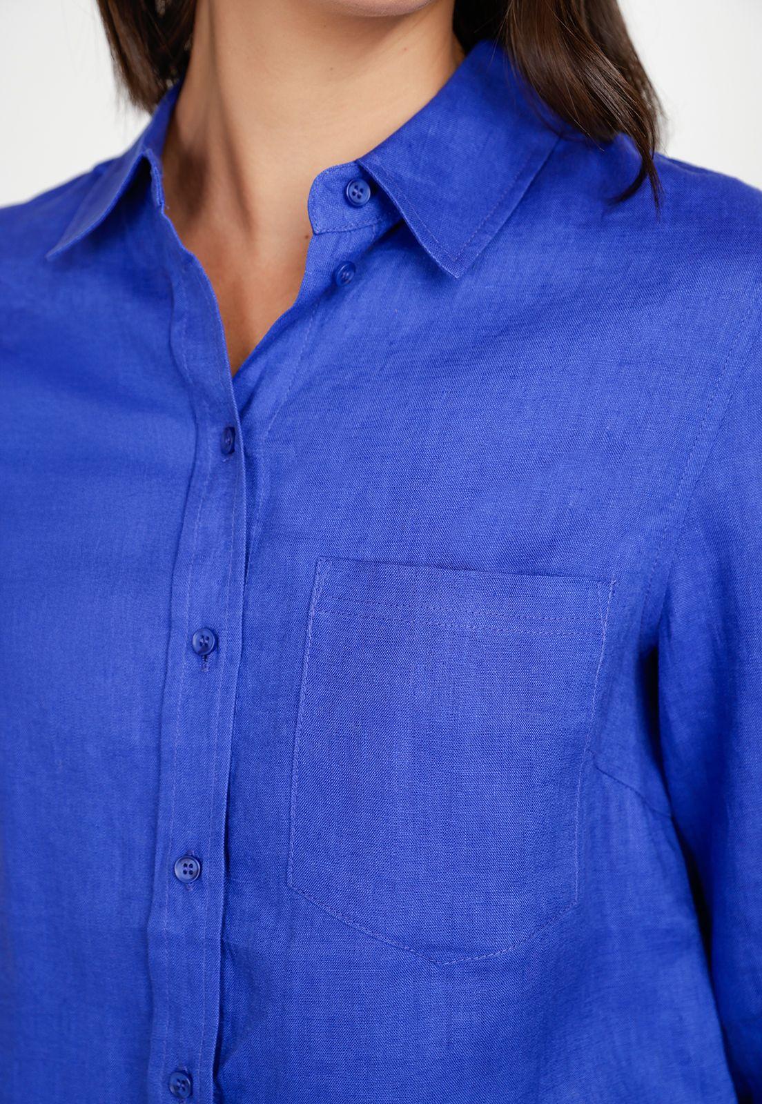 Blusa Mujer Cea Lino Azulino-2