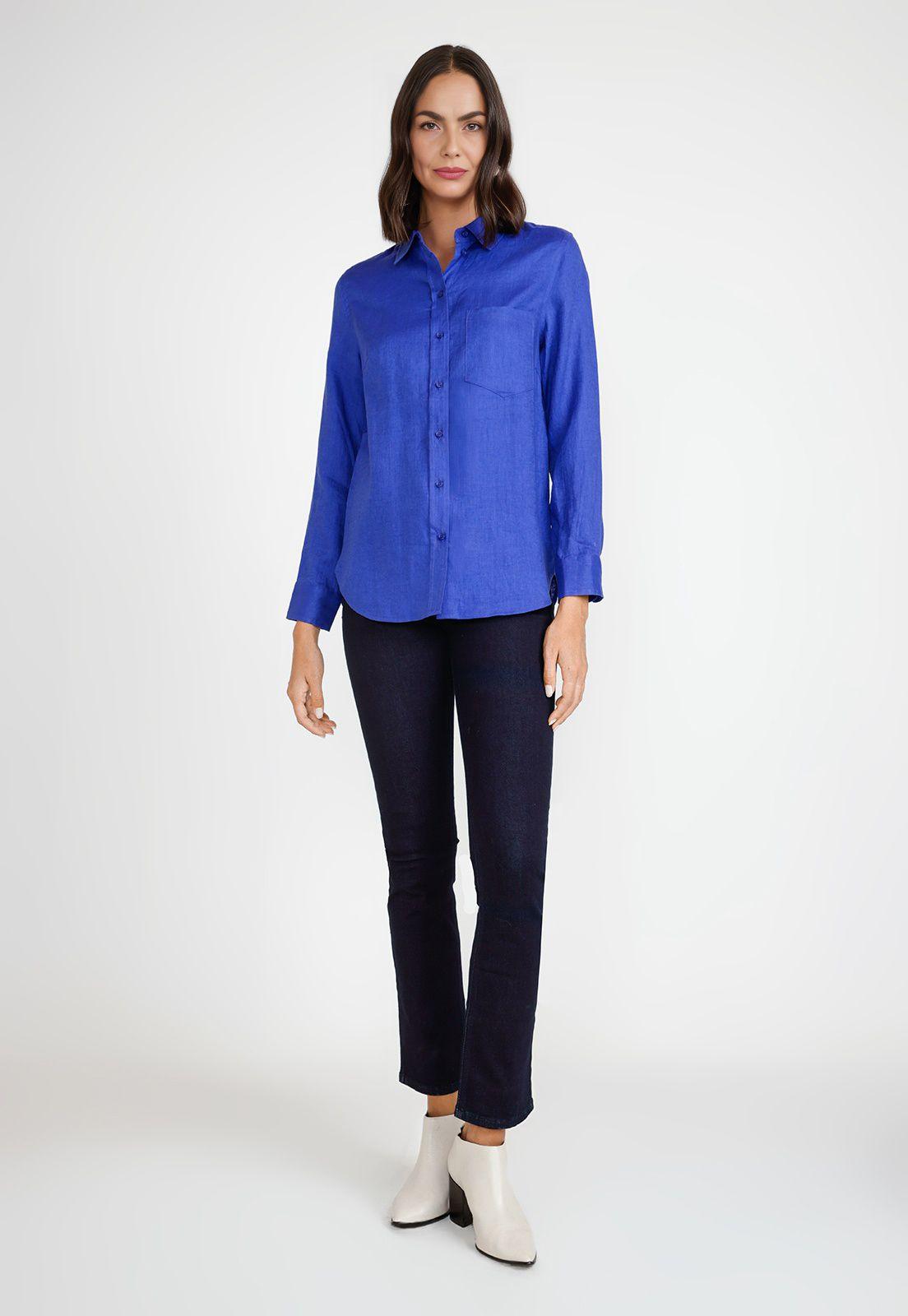 Blusa Mujer Cea Lino Azulino-3