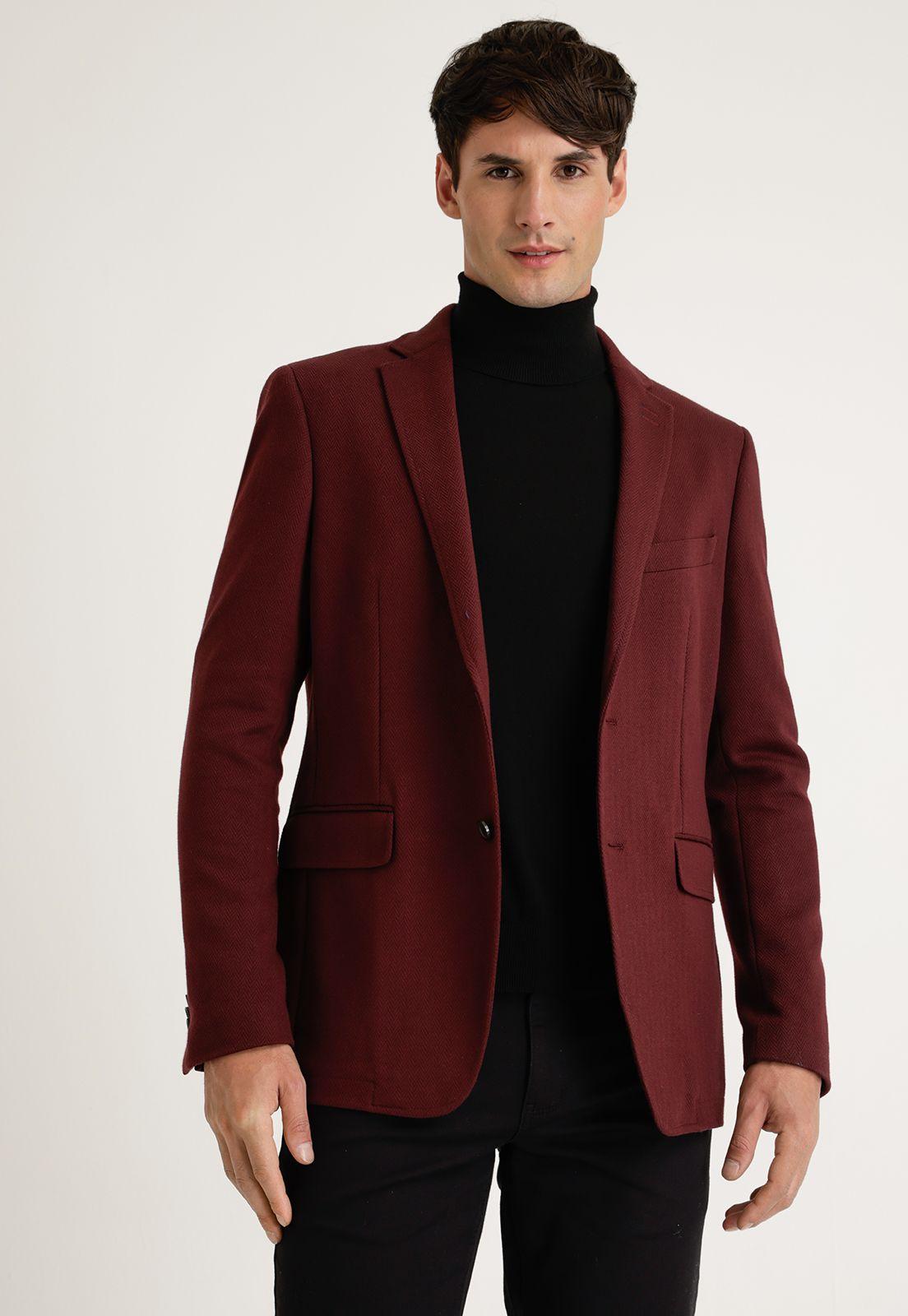 Chaqueta Casual Knit Burdeo-0