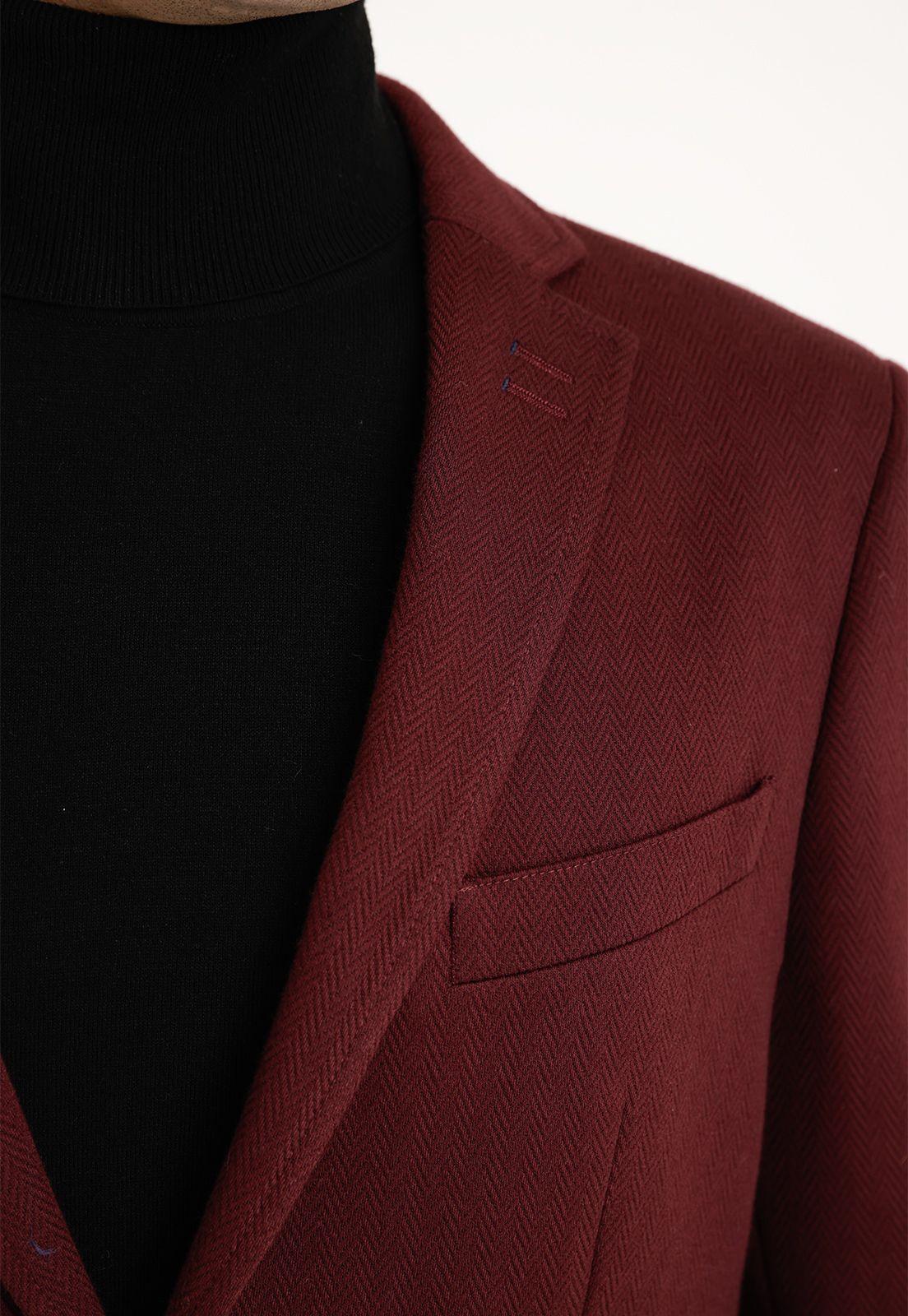 Chaqueta Casual Knit Burdeo-2