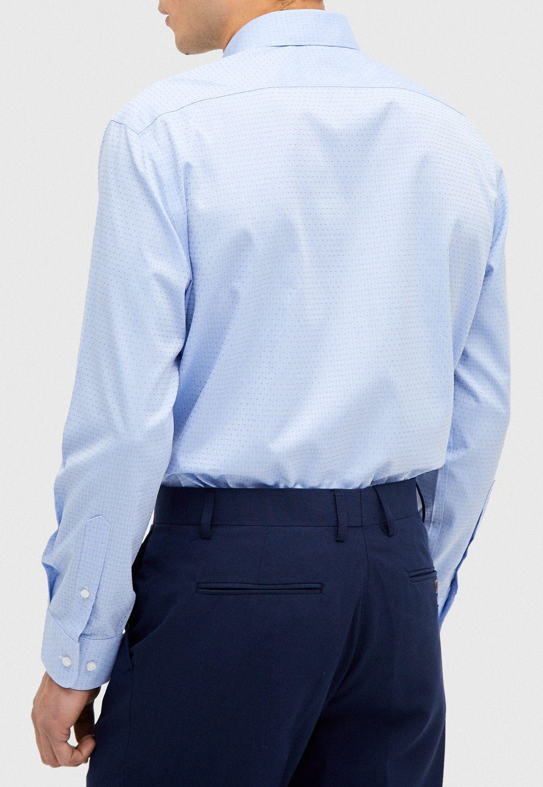Camisa Travel celeste jacquard-2
